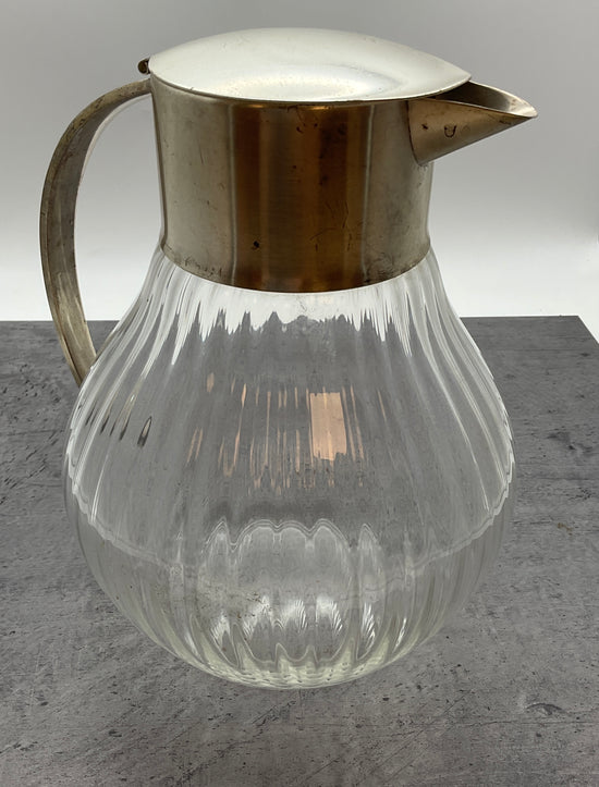 große bauchige Glas Karaffe mit klapp Deckel