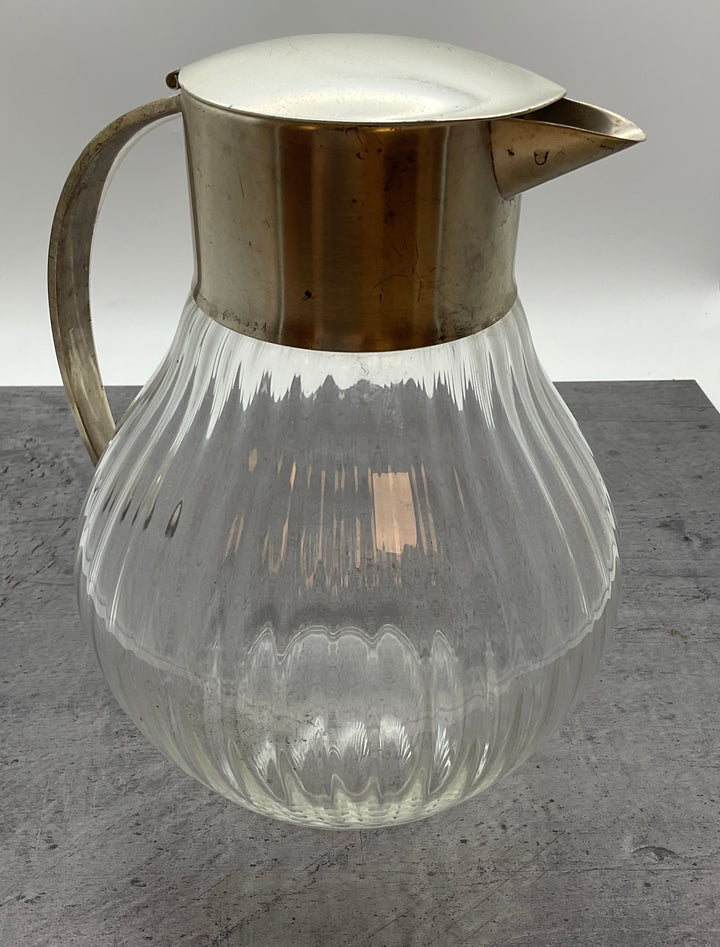 große bauchige Glas Karaffe mit klapp Deckel