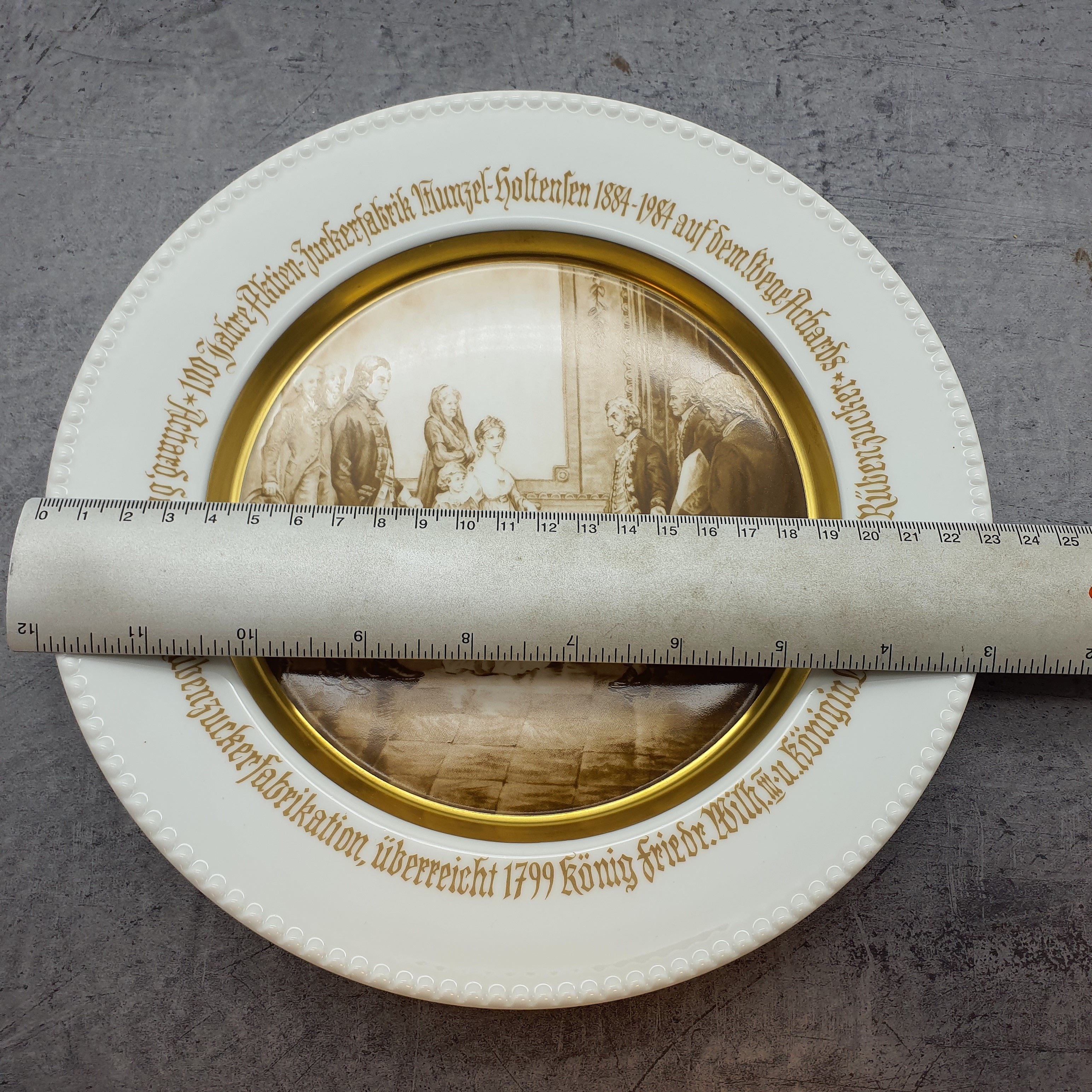 Fürstenberg Wandteller Sammelteller, 100 Jahre Zuckerübenfabrik