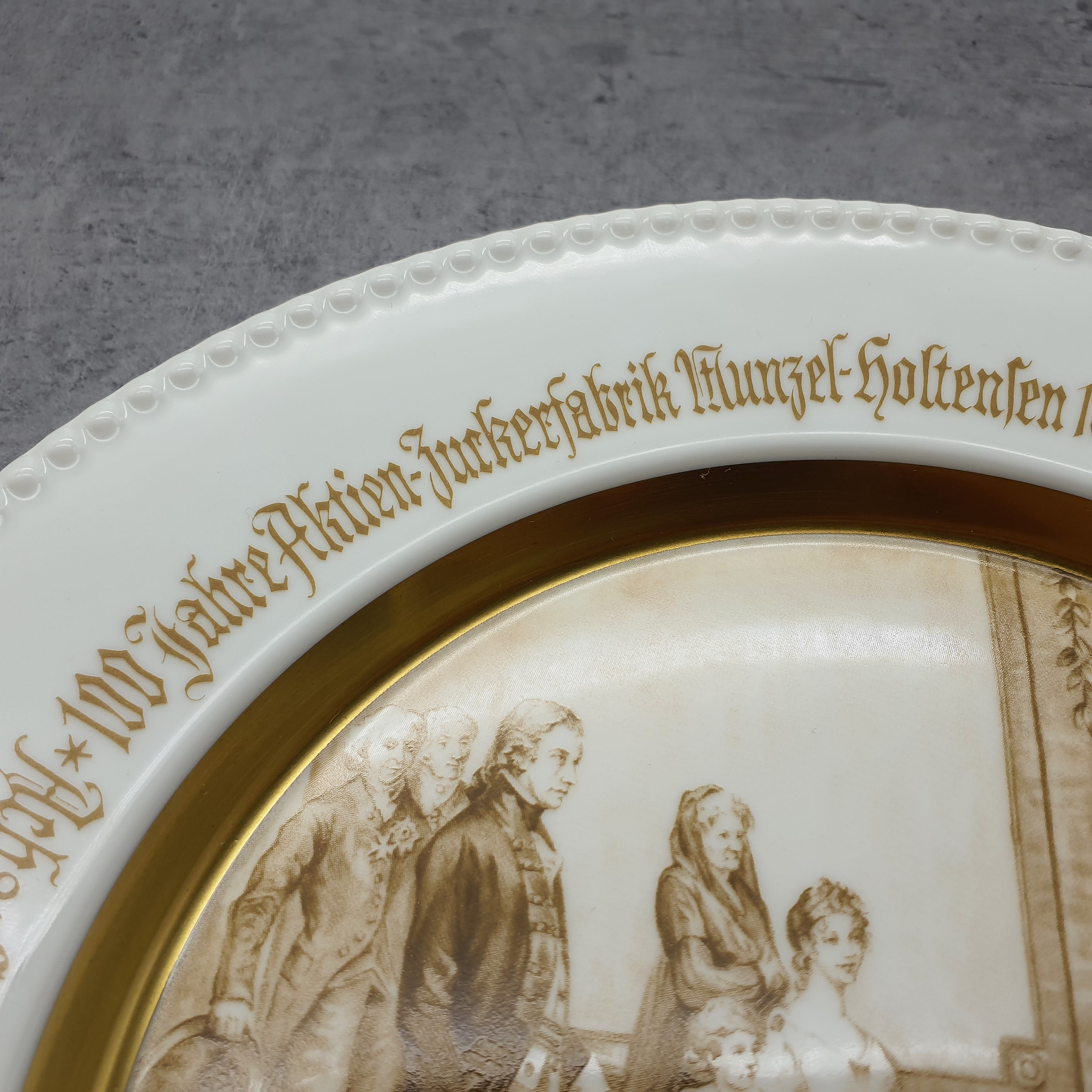 Fürstenberg Wandteller Sammelteller, 100 Jahre Zuckerübenfabrik
