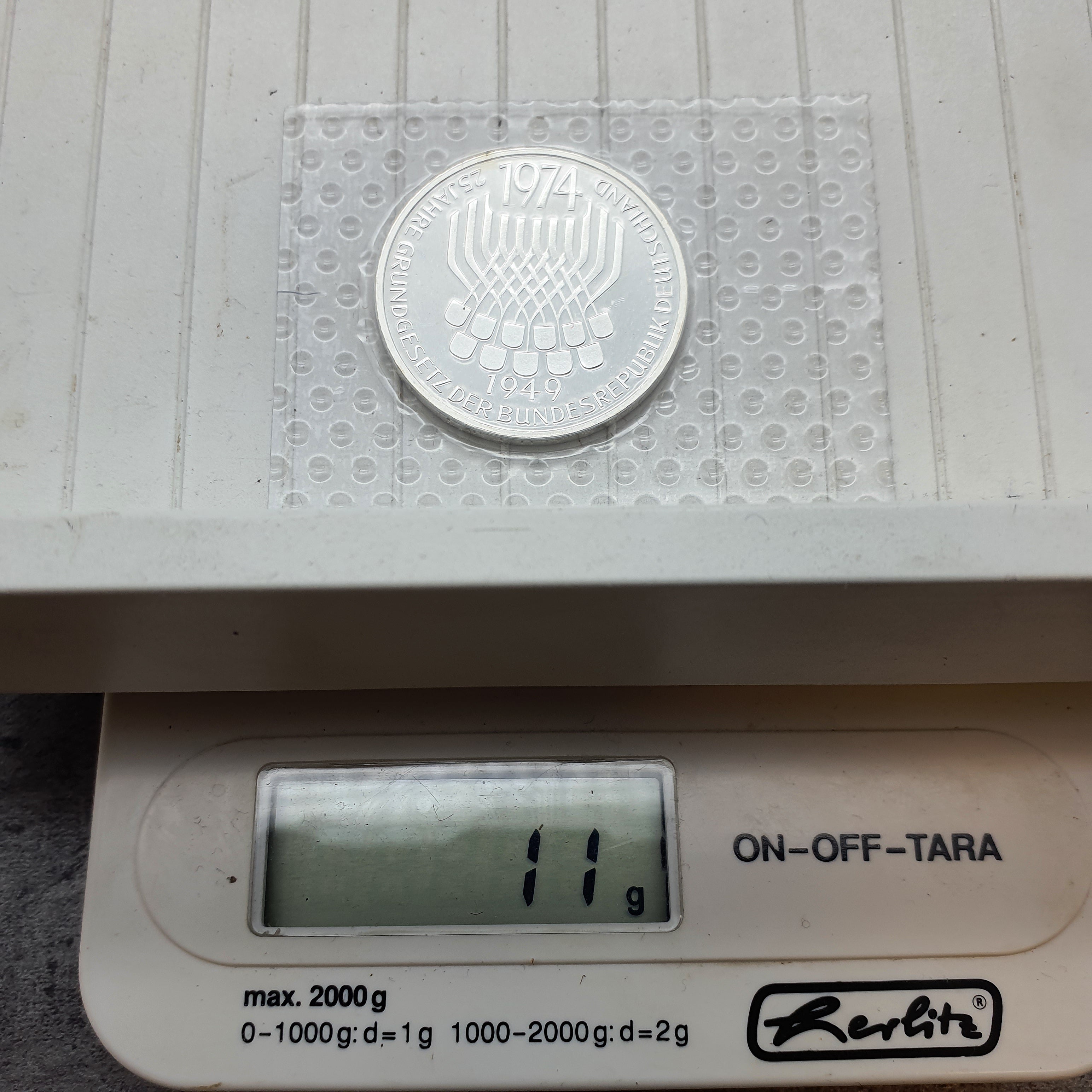 5 DM Gedenkmünzen Silber 1974 " 25 Jahre Grundgesetz der Bundesrepublik "