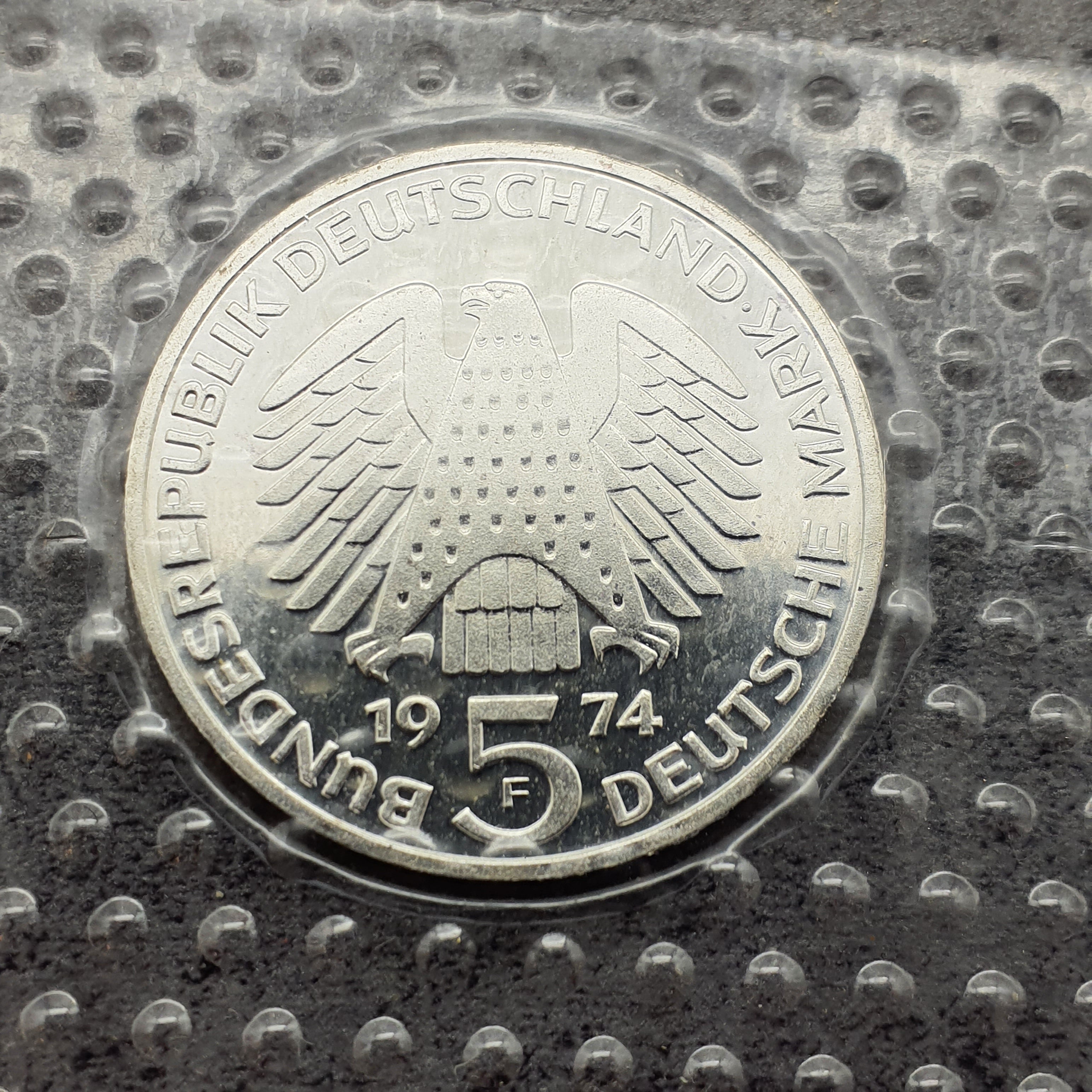 5 DM Gedenkmünzen Silber 1974 " 25 Jahre Grundgesetz der Bundesrepublik "