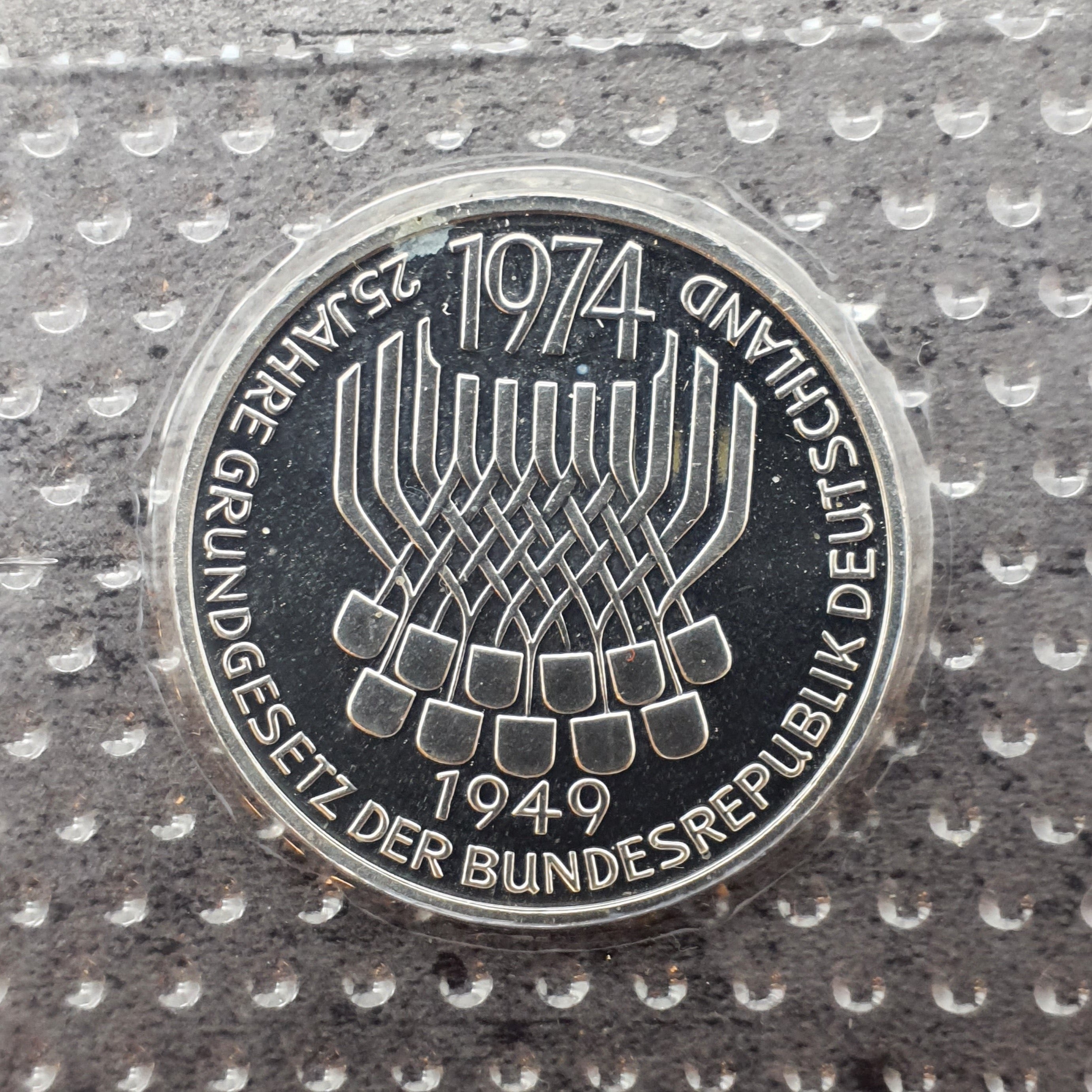 5 DM Gedenkmünzen Silber 1974 " 25 Jahre Grundgesetz der Bundesrepublik "
