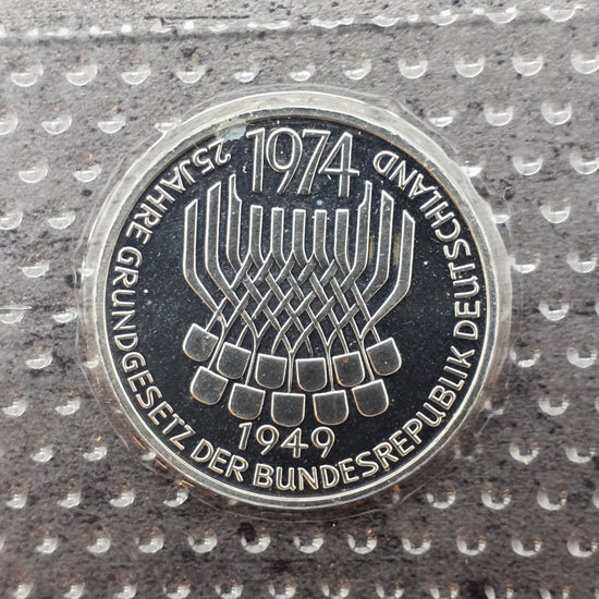 5 DM Gedenkmünzen Silber 1974 " 25 Jahre Grundgesetz der Bundesrepublik "