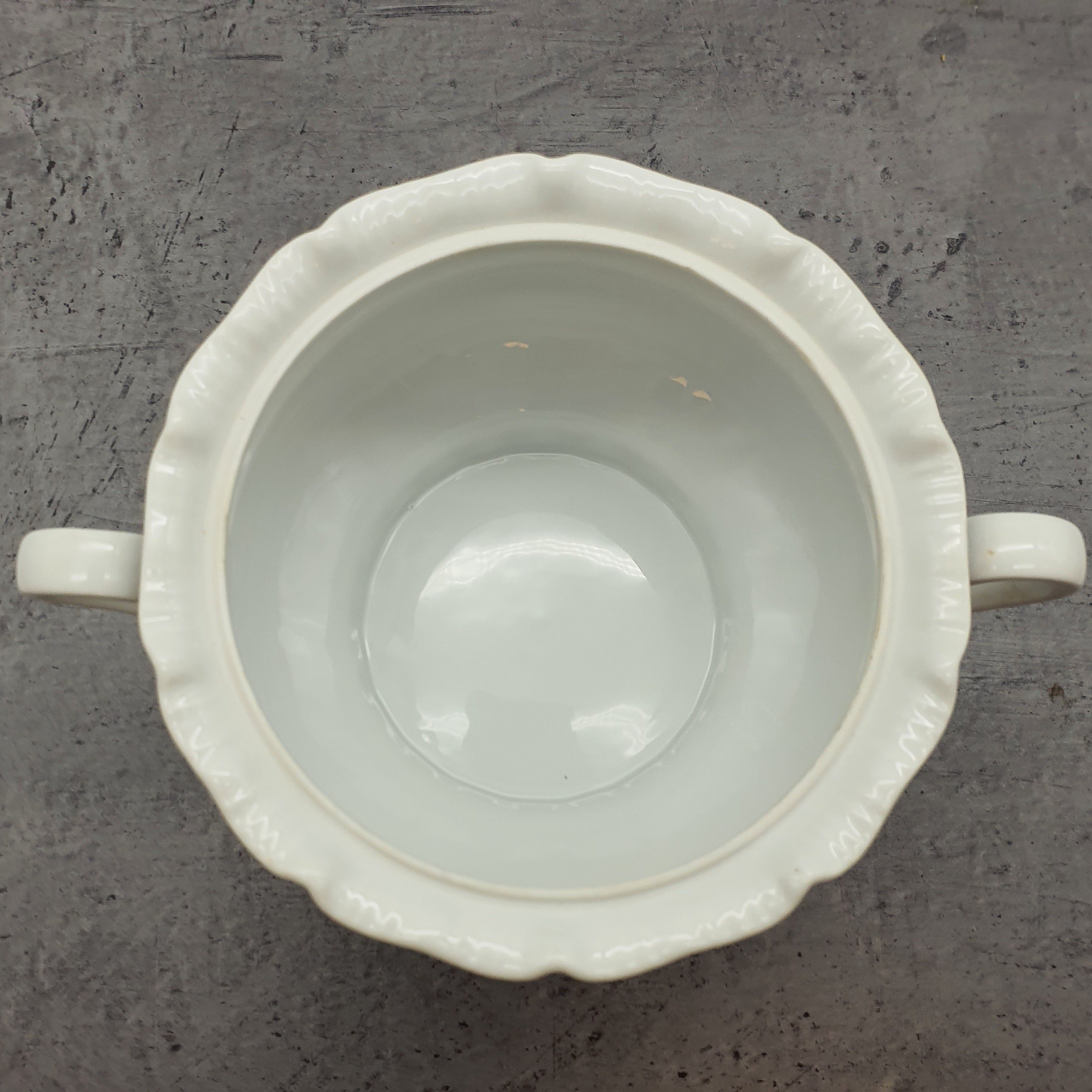 Royal Tettau Bavaria Germany Suppenterrine, große Schale mit Deckel, grünes Blumenmotiv