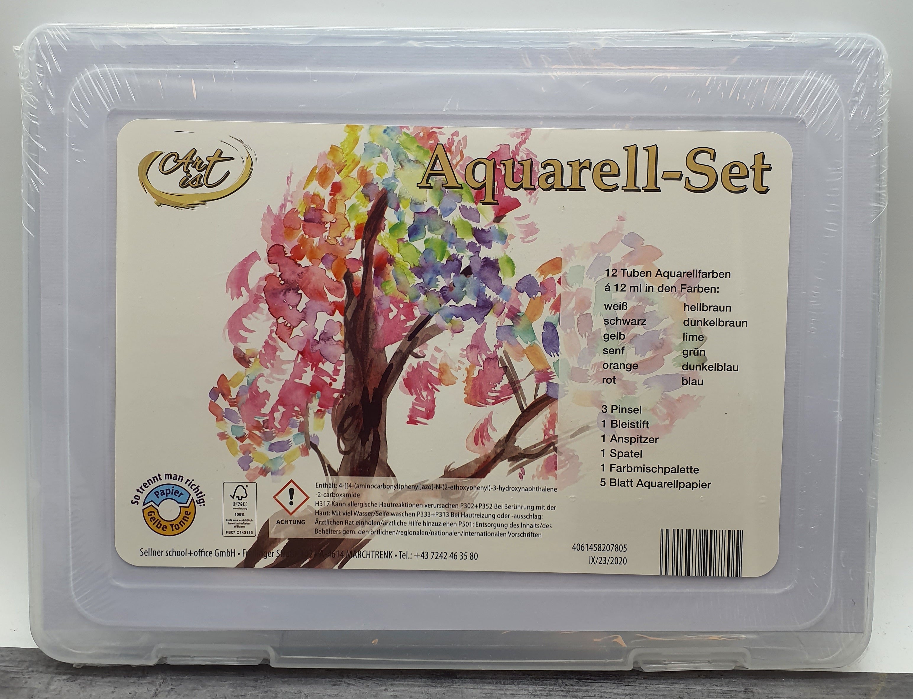 Art is Aquarell-Set, 12 Tuben Aquarellfarben a 12 ml in verschiedenen Farben