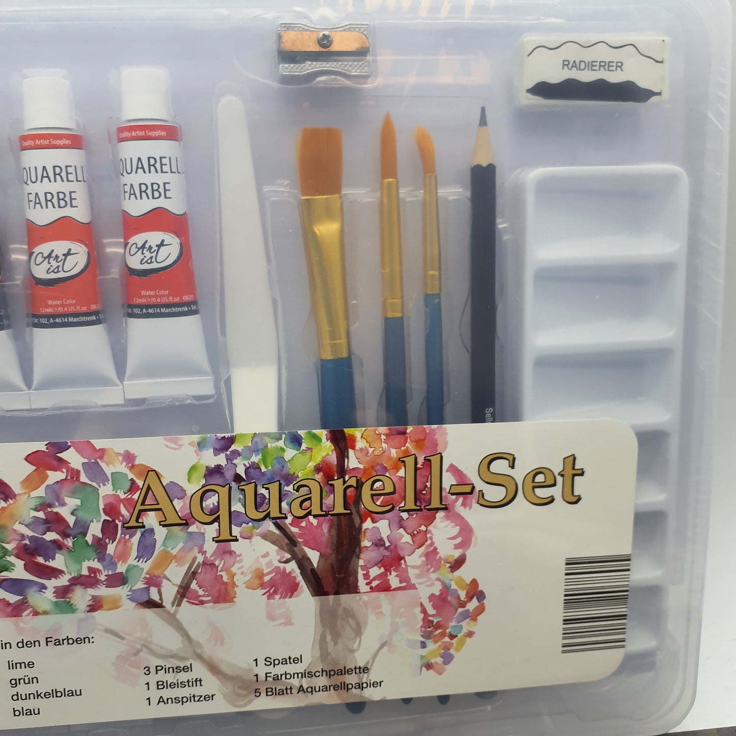 Art is Aquarell-Set, 12 Tuben Aquarellfarben a 12 ml in verschiedenen Farben