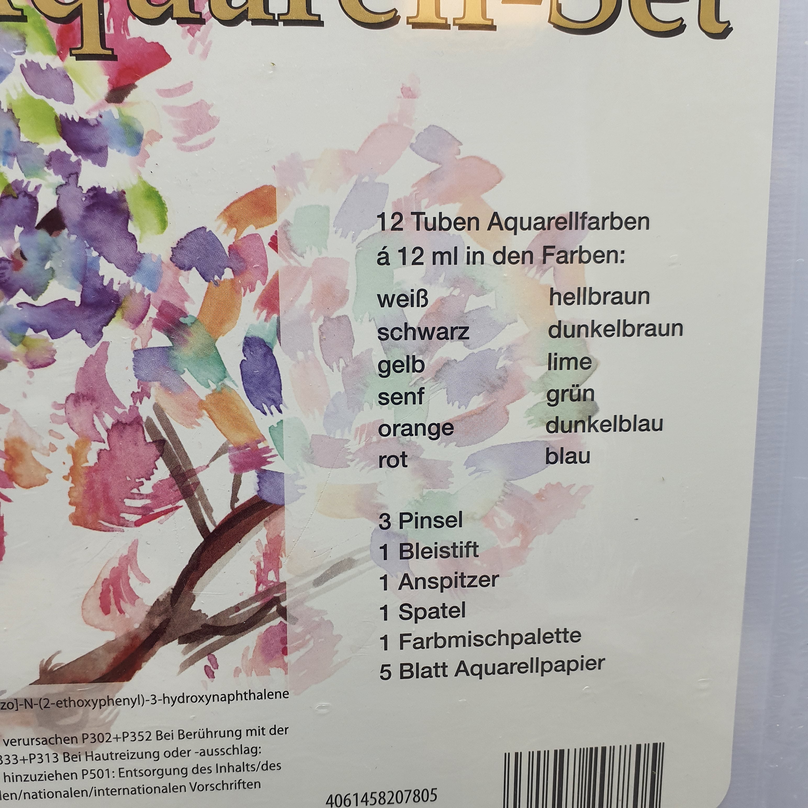 Art is Aquarell-Set, 12 Tuben Aquarellfarben a 12 ml in verschiedenen Farben