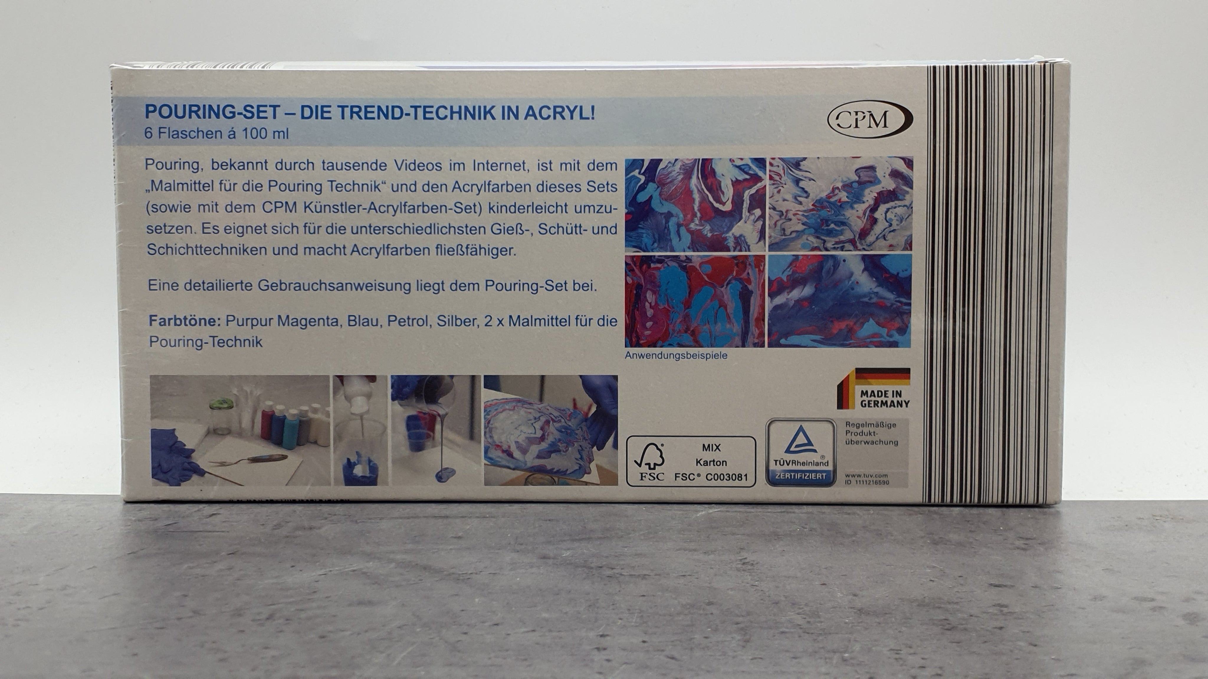 CPM, Pouring-Set, Die Trend-Technik in Acryl, mit 6 Farben in der Flasche