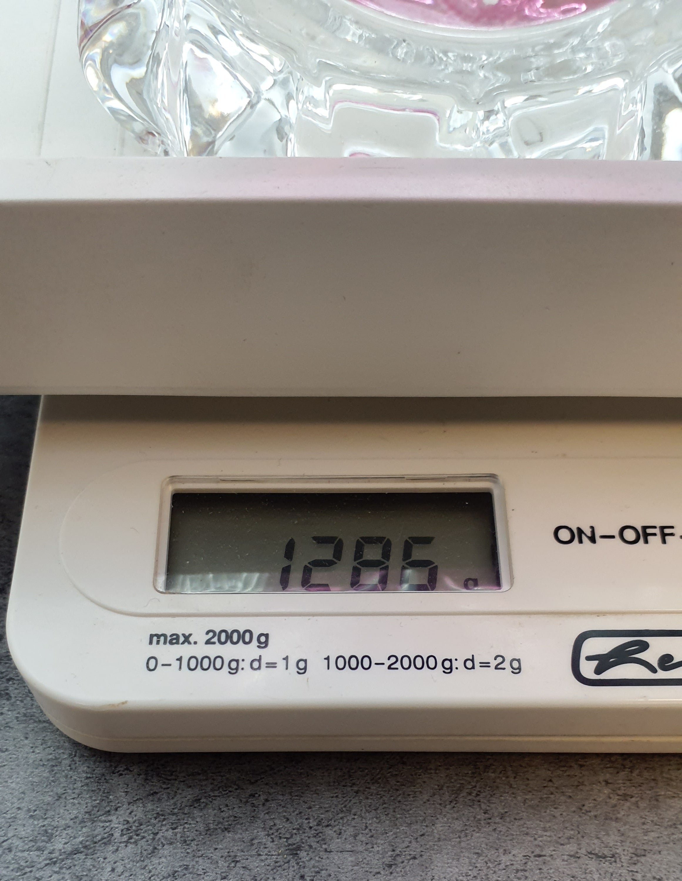 Gebäckschale-Konfektschale mit Griff/Henkel aus Glas"Anna Hütte"Bleikristall-Blumenmotiv, rot