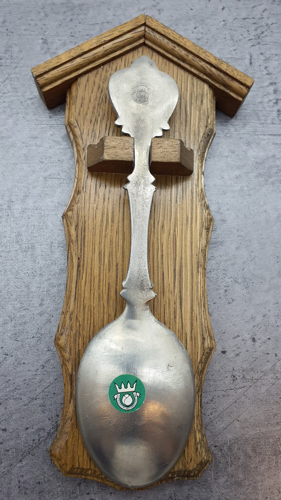 Frieling Zinn Jahreslöffel 1980 mit Holzbrett - Sammellöffel