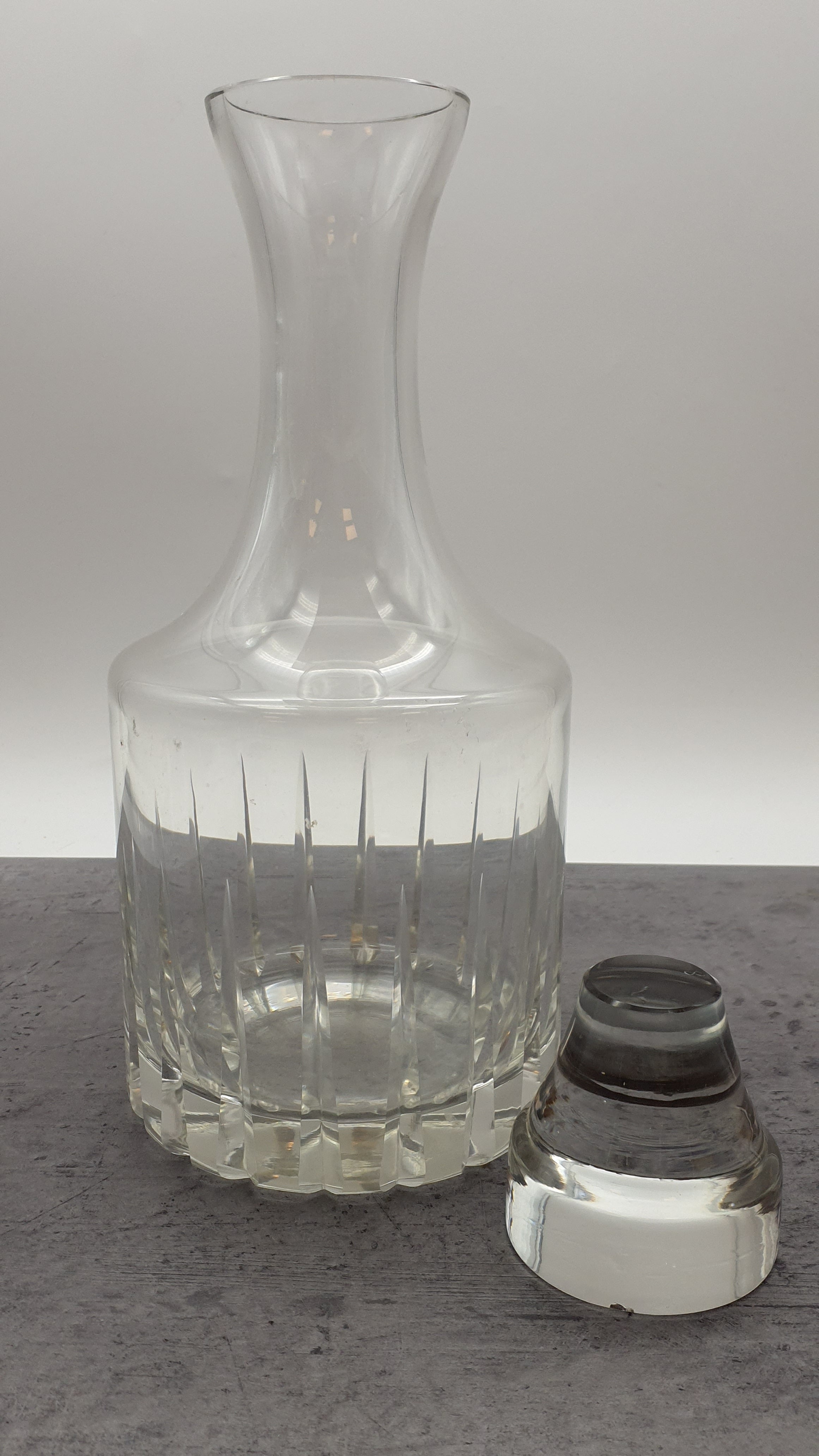 Karaffe aus Glas, Dekanter mit Verschluß, mit Glaskorken,