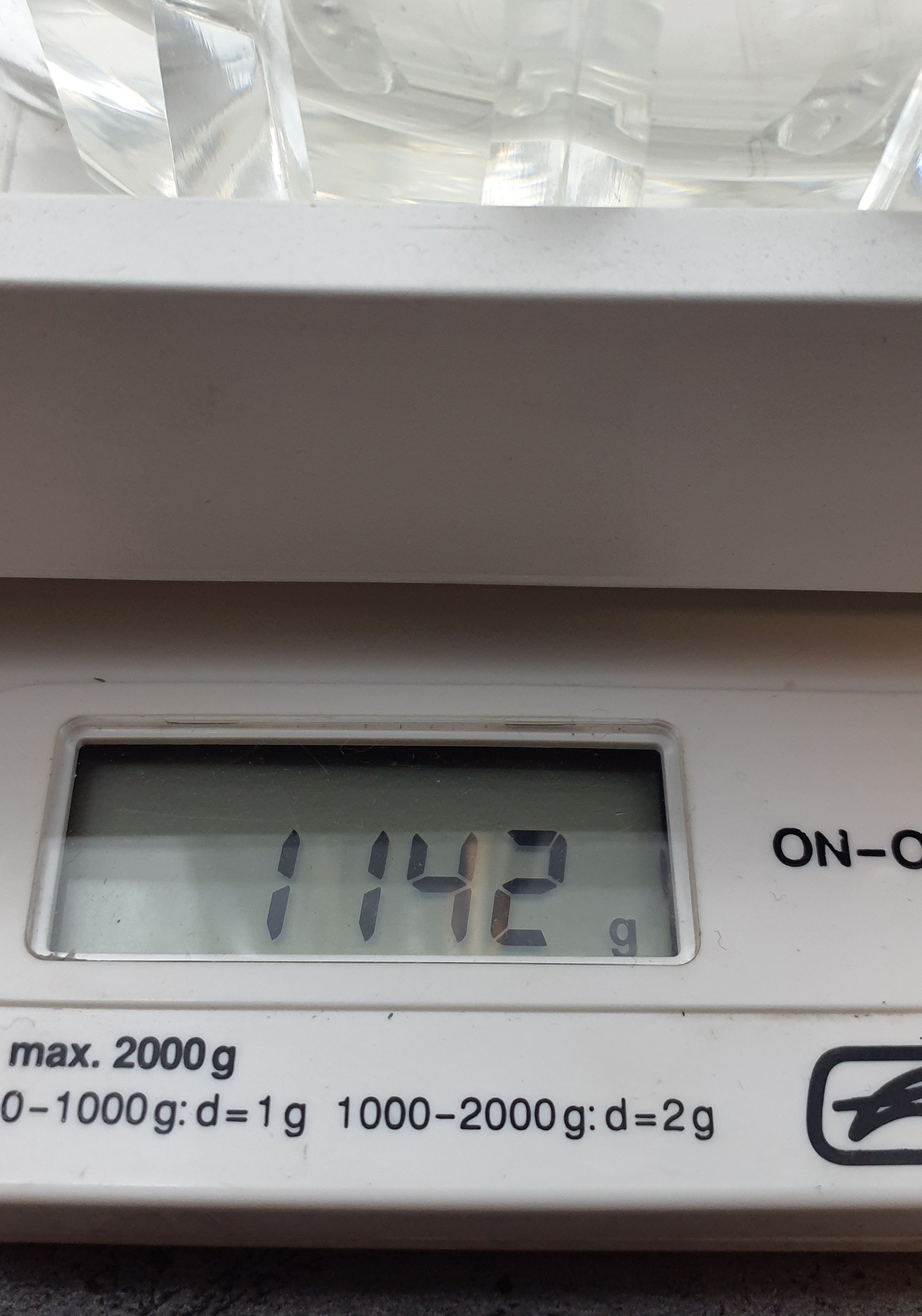 Karaffe aus Glas, Dekanter mit Verschluß, mit Glaskorken,