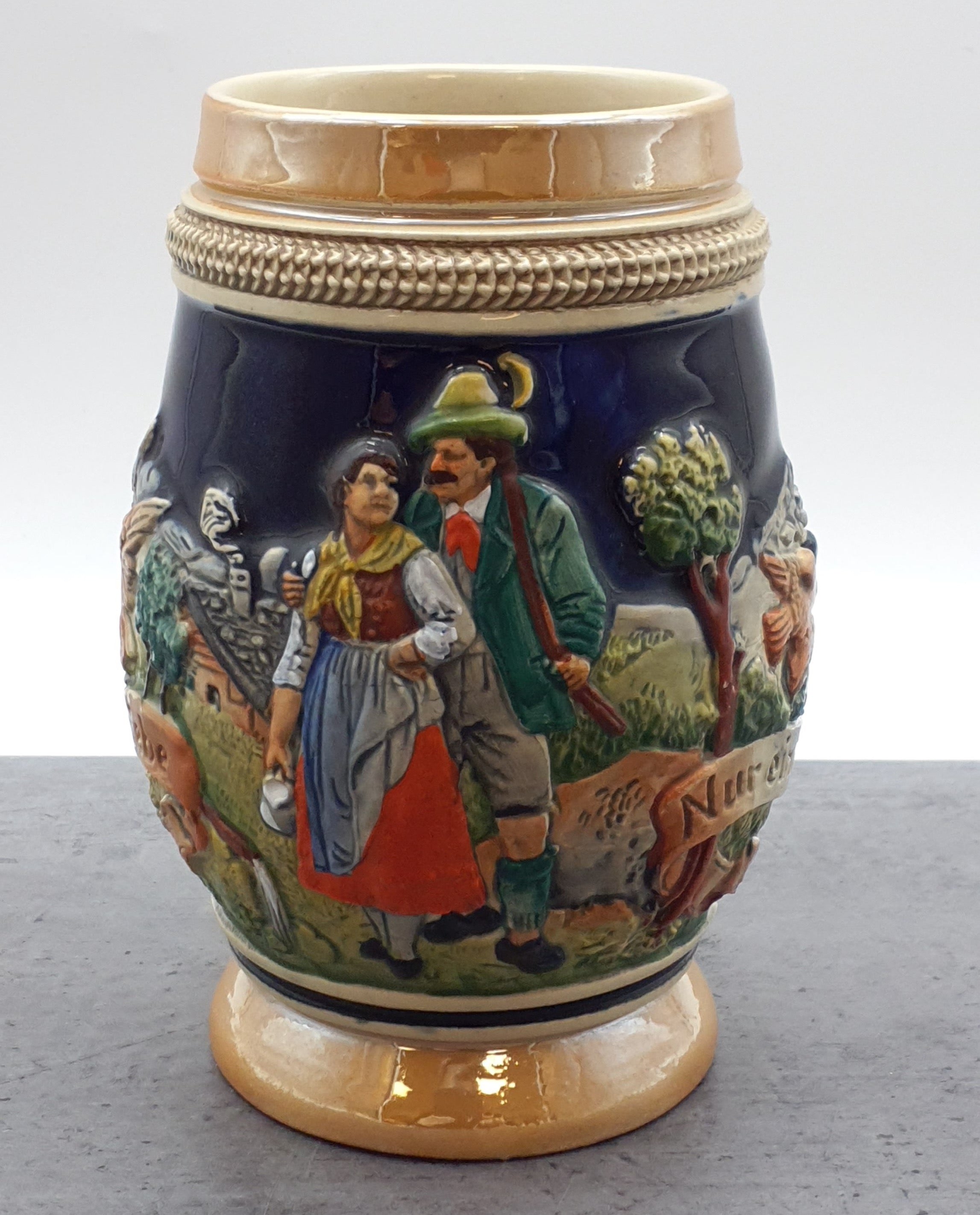 Porzellan Krug, Nur einmal blüht im Jahr der Mai, Western Germany