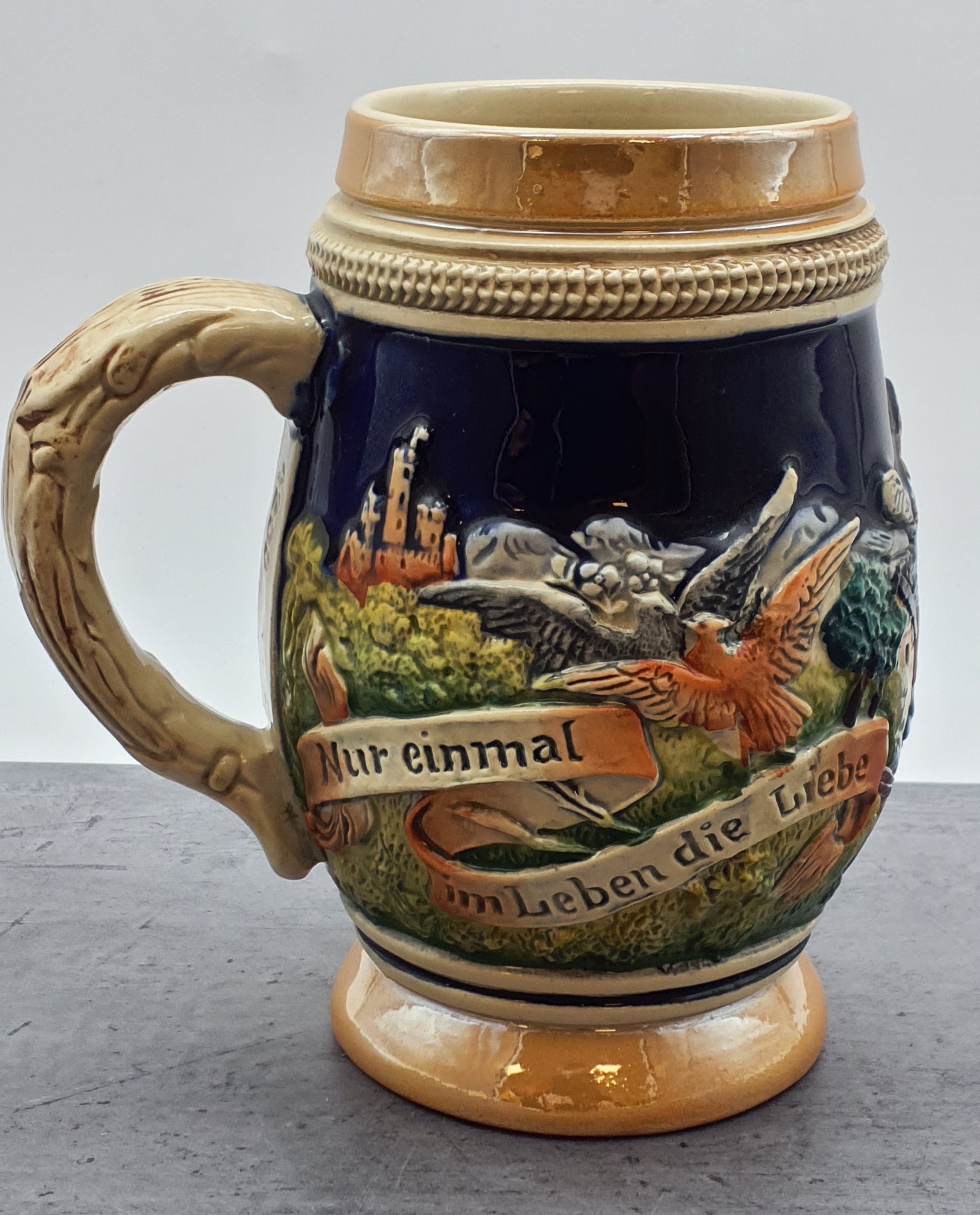 Porzellan Krug, Nur einmal blüht im Jahr der Mai, Western Germany