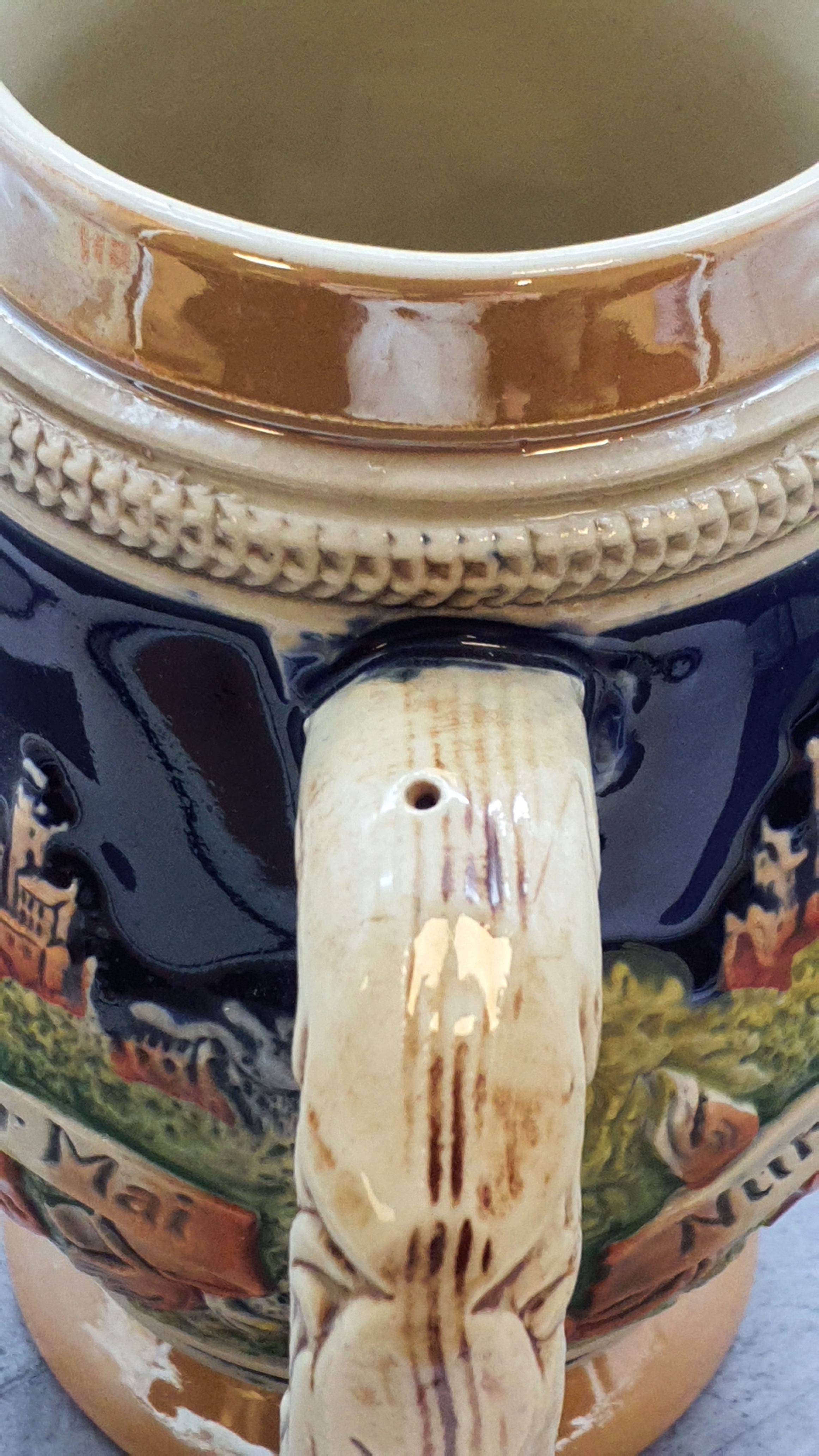 Porzellan Krug, Nur einmal blüht im Jahr der Mai, Western Germany