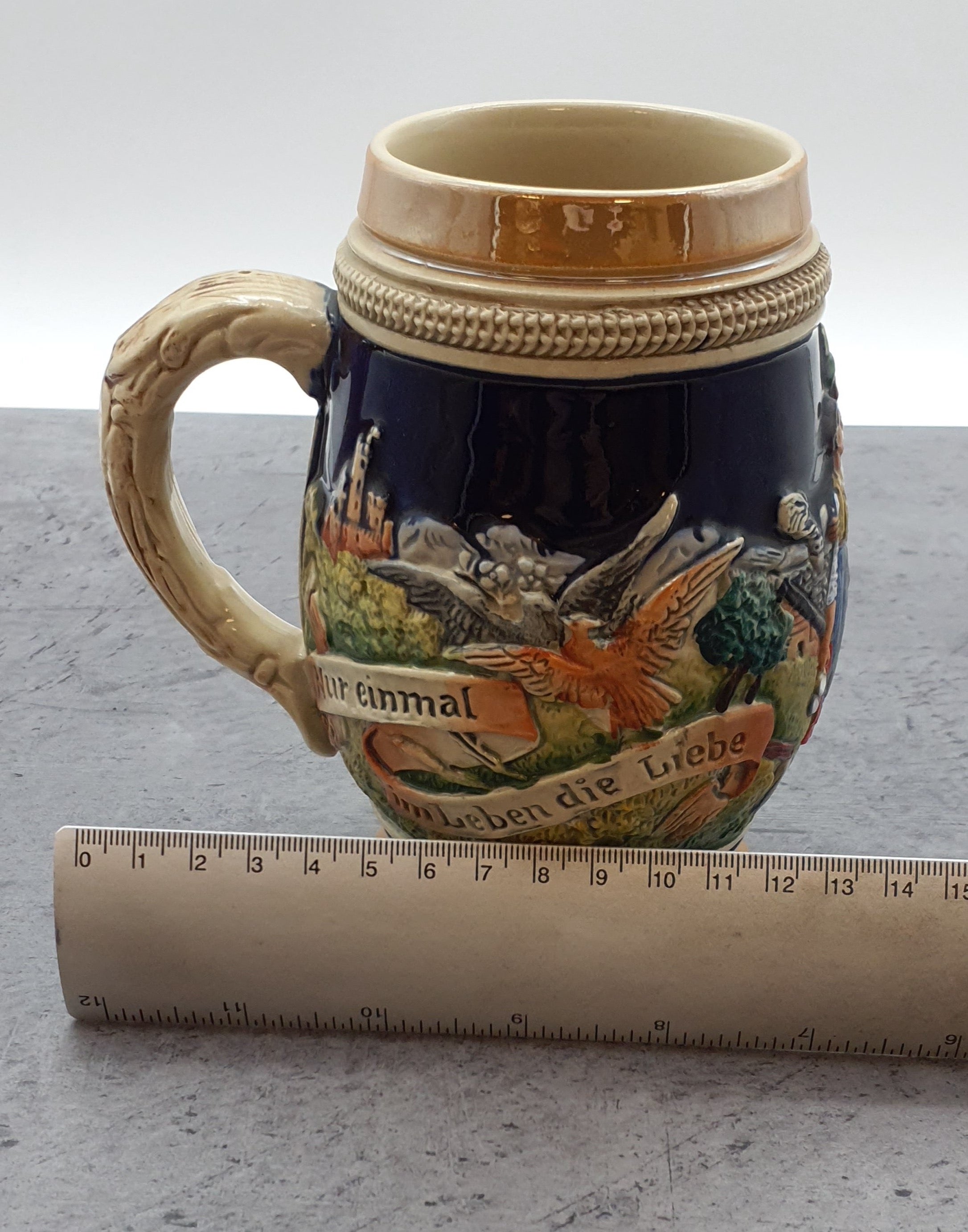 Porzellan Krug, Nur einmal blüht im Jahr der Mai, Western Germany