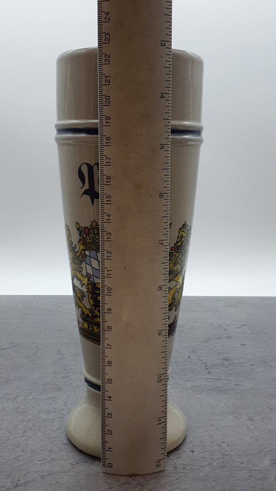 Porzellan Bierkrug, Bayernwappen, Original King 3, grau