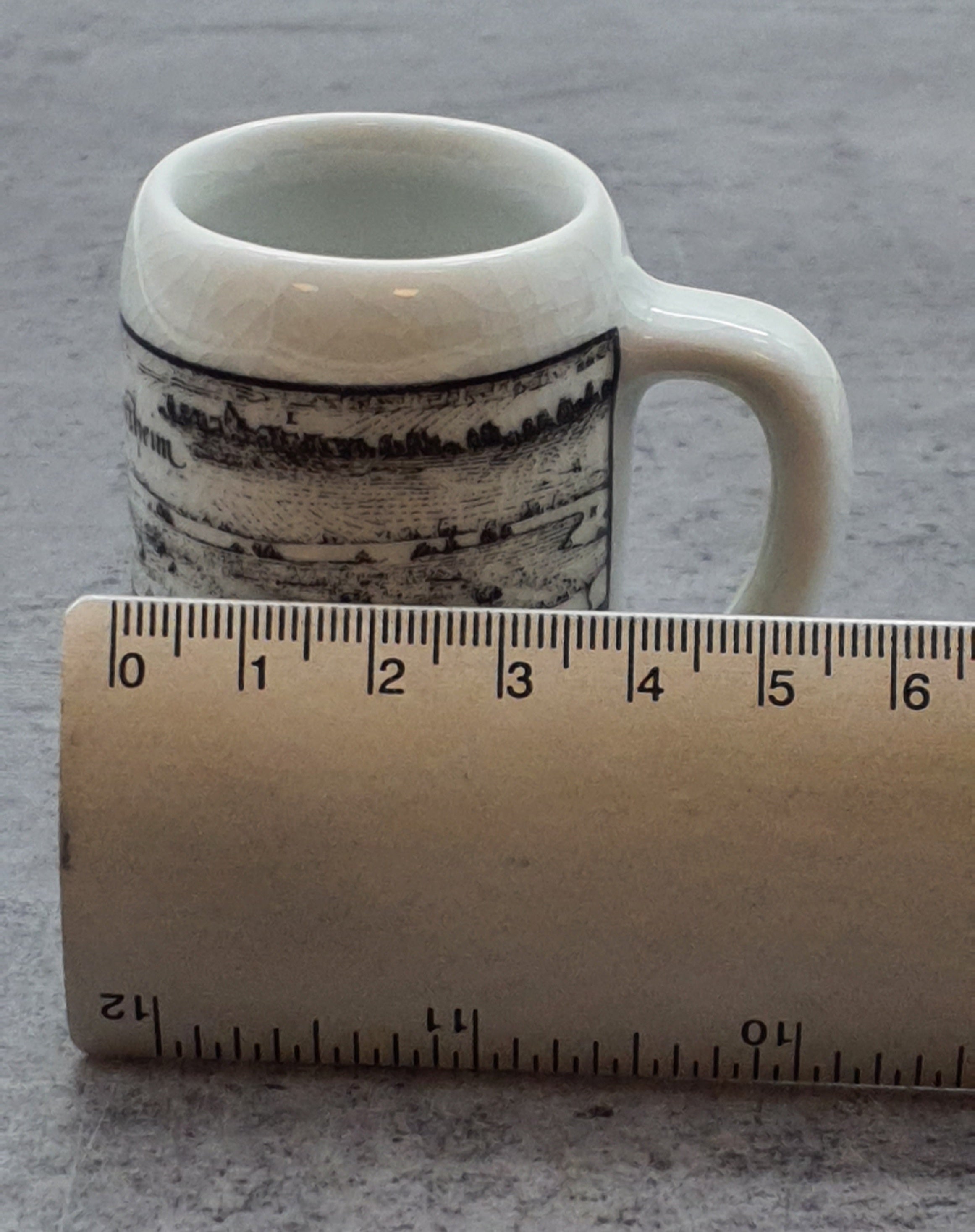 2x Porzellan Sammlertasse mit Henkel, Motiv Northeim, Altenkunstadt Germany, schwarz-weiß