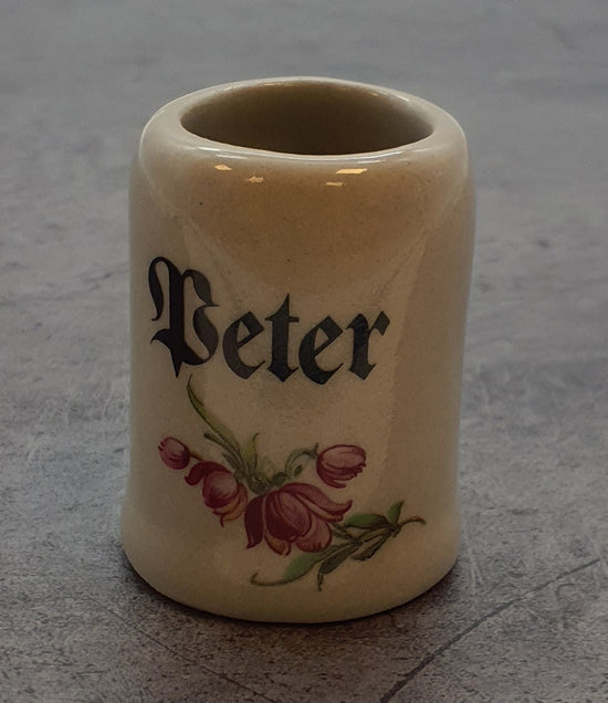 kleiner Porzellan Bierkrug, Blumenmotiv