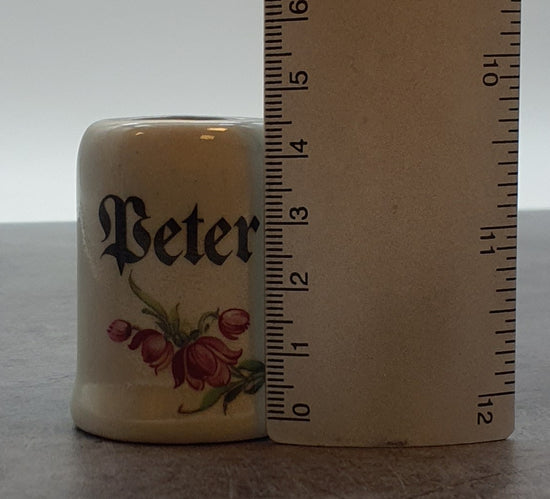 kleiner Porzellan Bierkrug, Blumenmotiv