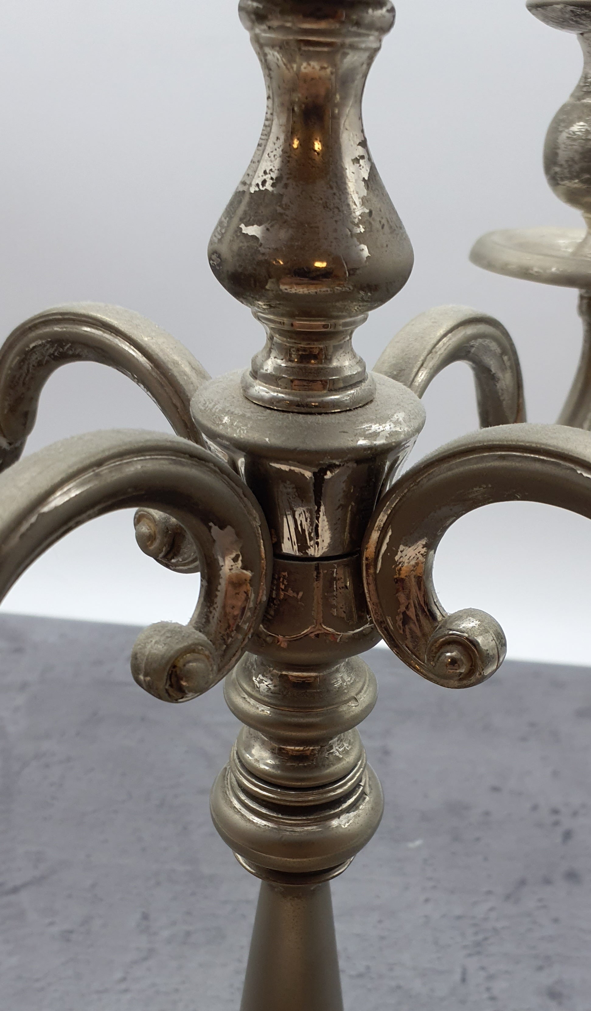 Großer 5 Flammiger Kerzenständer, Kerzenleuchter, silber farben