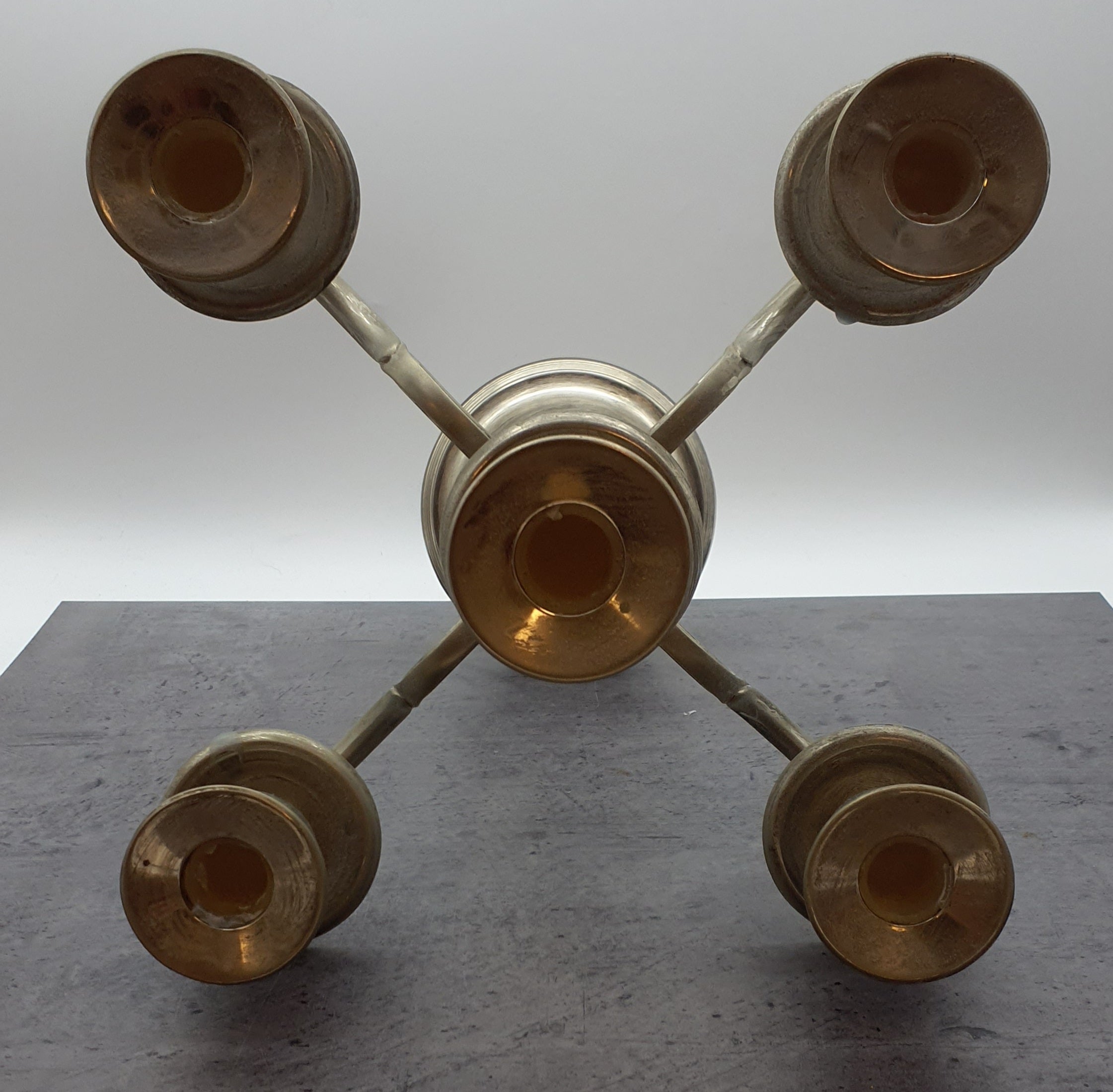 Großer 5 Flammiger Kerzenständer, Kerzenleuchter, silber farben