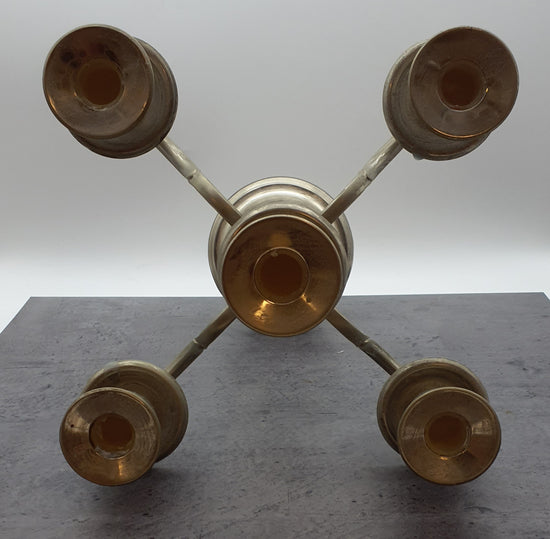 Großer 5 Flammiger Kerzenständer, Kerzenleuchter, silber farben