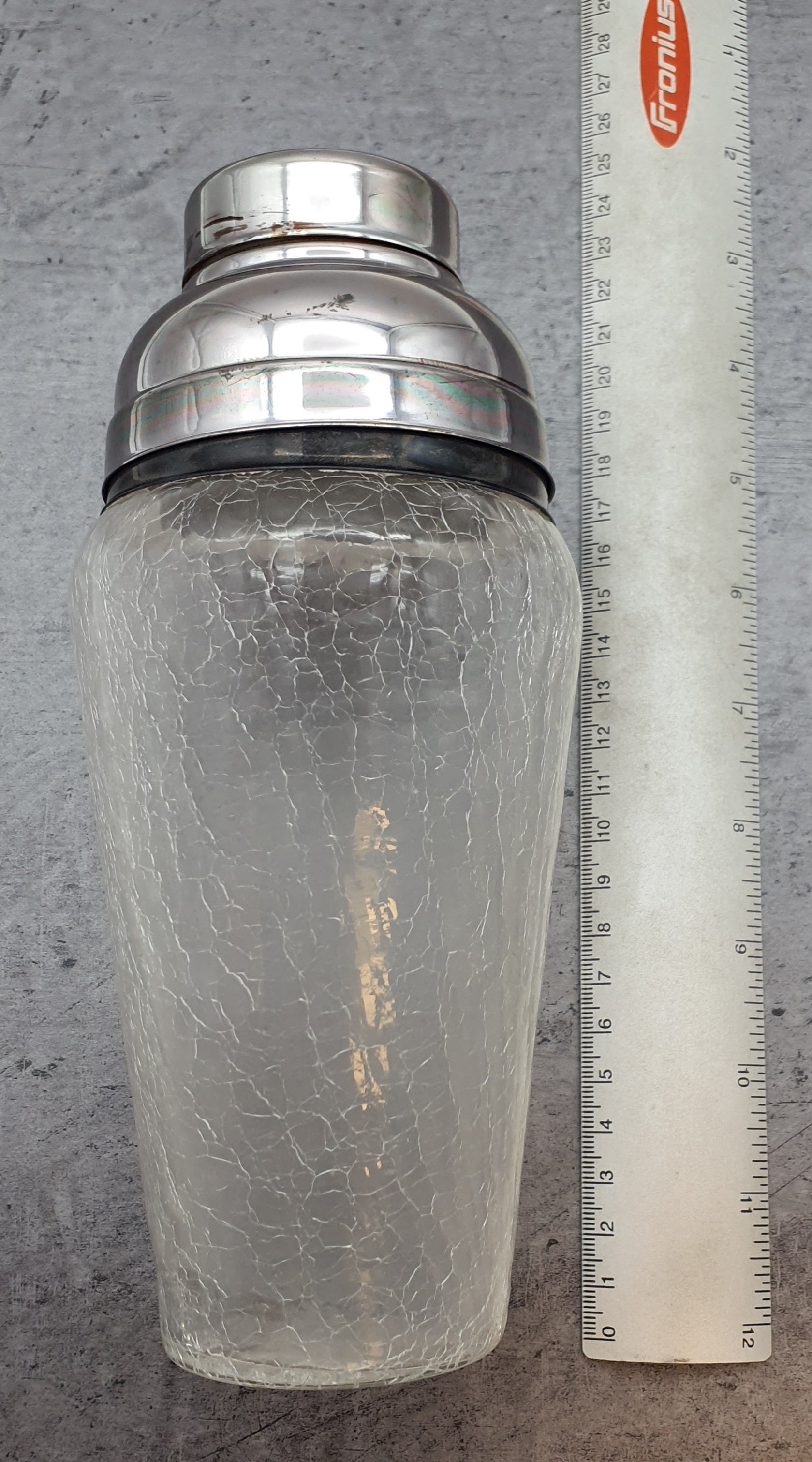 Craquele Glas Silber Cocktail Shaker Mixer