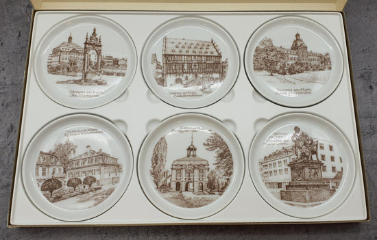 Fürstenberg Sammelteller,  Motive Hanau am Main, 6 Stk.