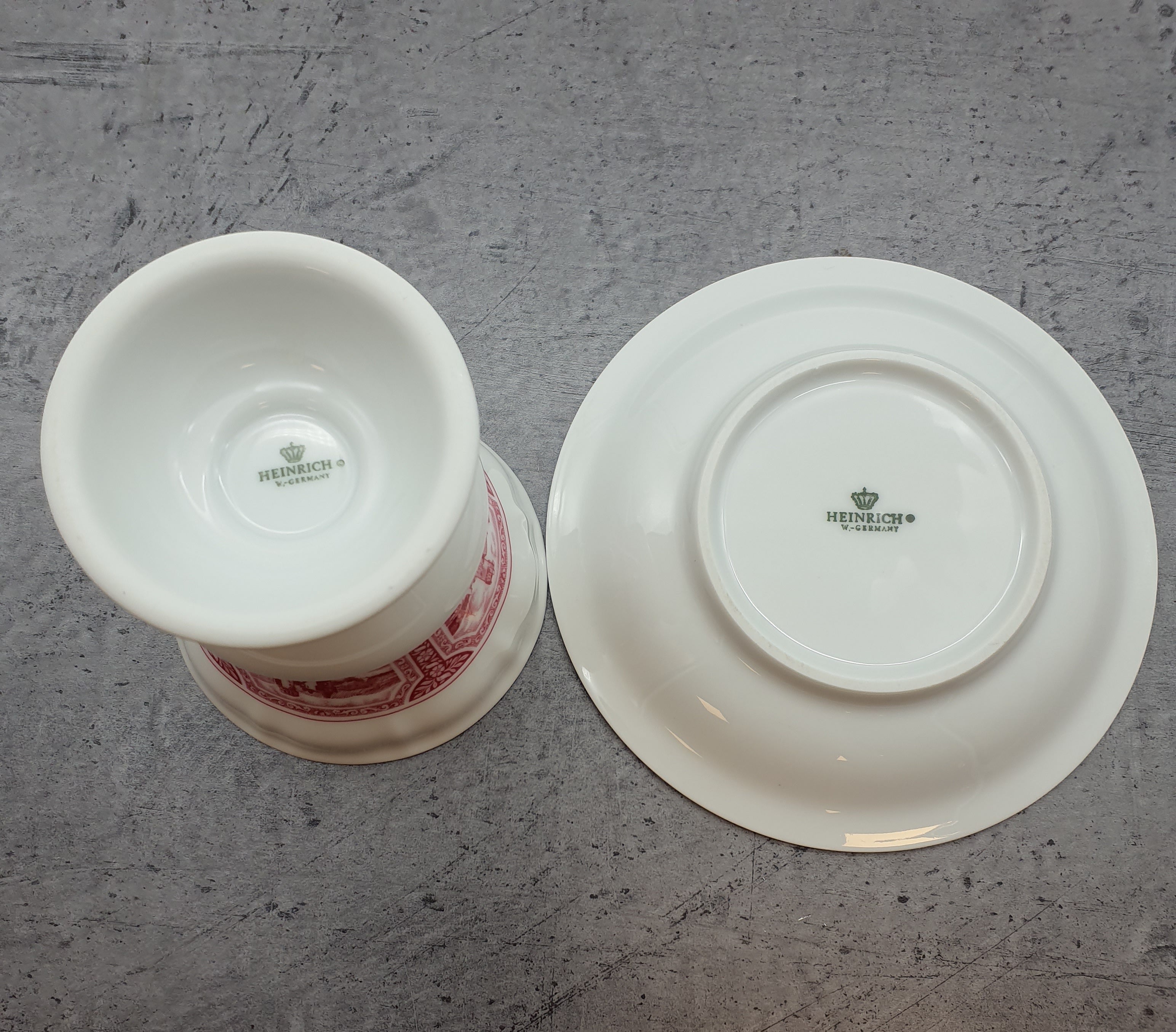 Rüdesheimer Spezialitäten, mit Ansbach Uralt, Porzellan Gedeck 2-teilig