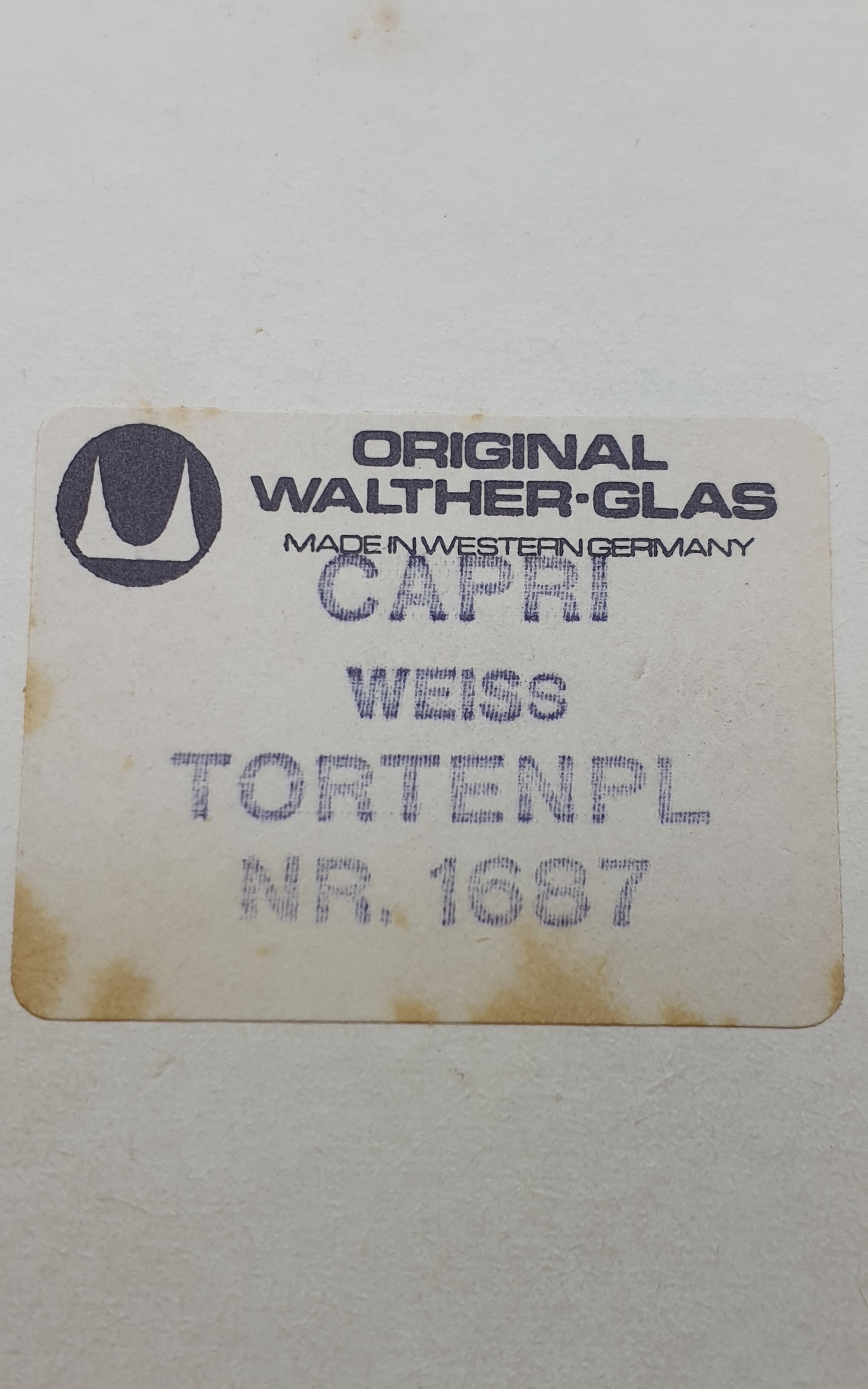 Walther Glas, Sevierplatte, Kuchenplatte, Capri weiss,  Walther Glas Kollektion