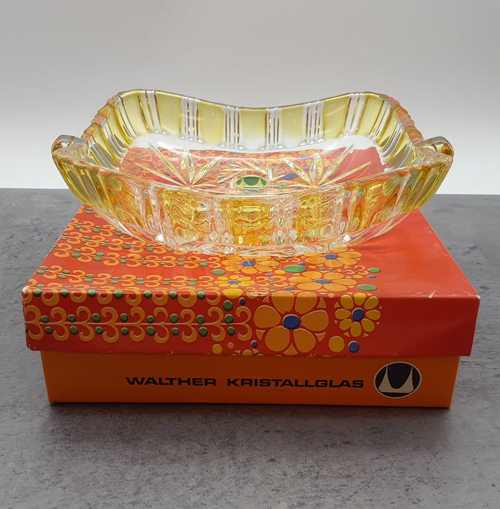 Walther Glas, Sevierplatte Obstschale Dessertschale gelber Stern, Walther Glas Kollektion