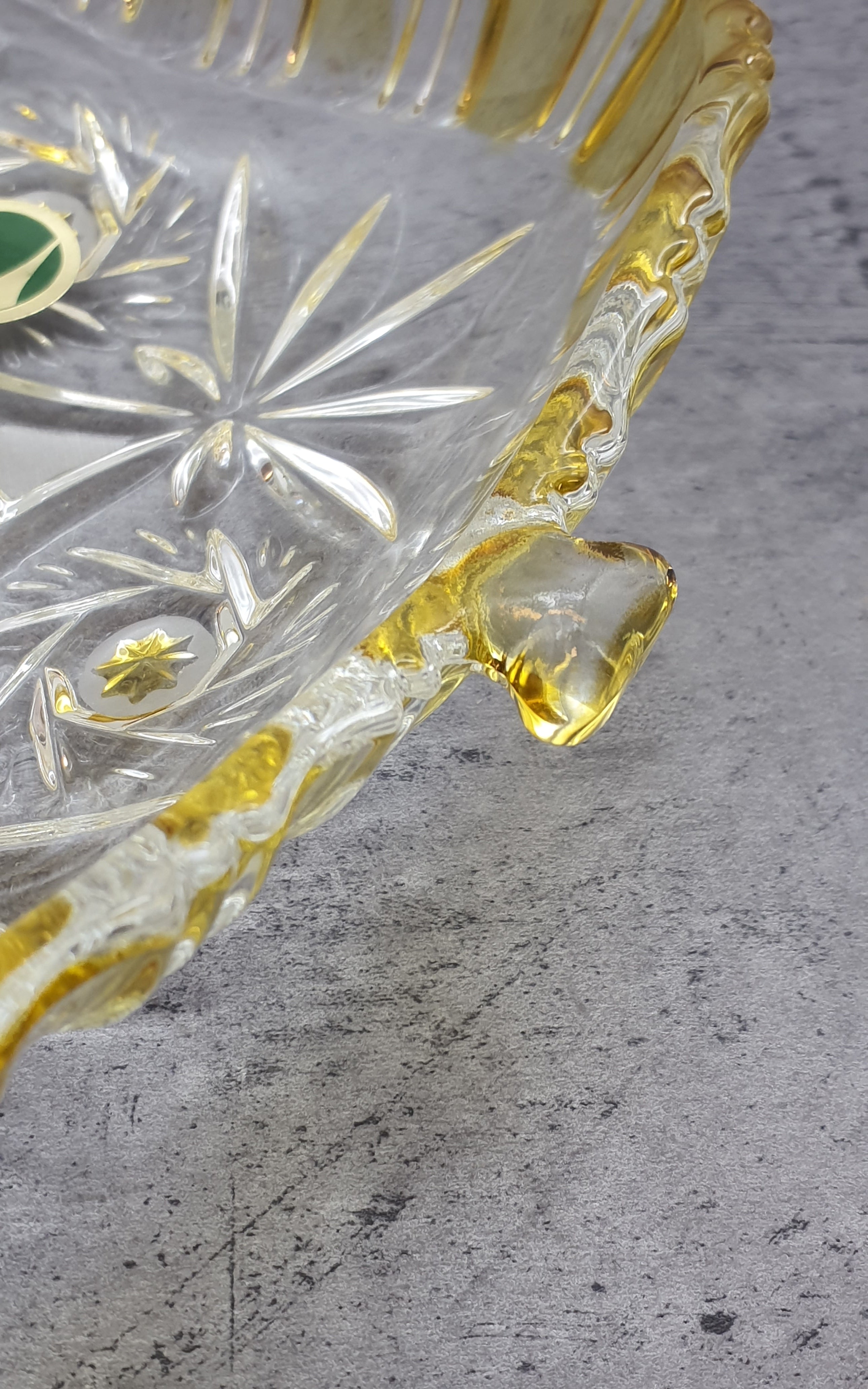 Walther Glas, Sevierplatte Obstschale Dessertschale gelber Stern, Walther Glas Kollektion