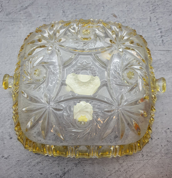 Walther Glas, Sevierplatte Obstschale Dessertschale gelber Stern, Walther Glas Kollektion