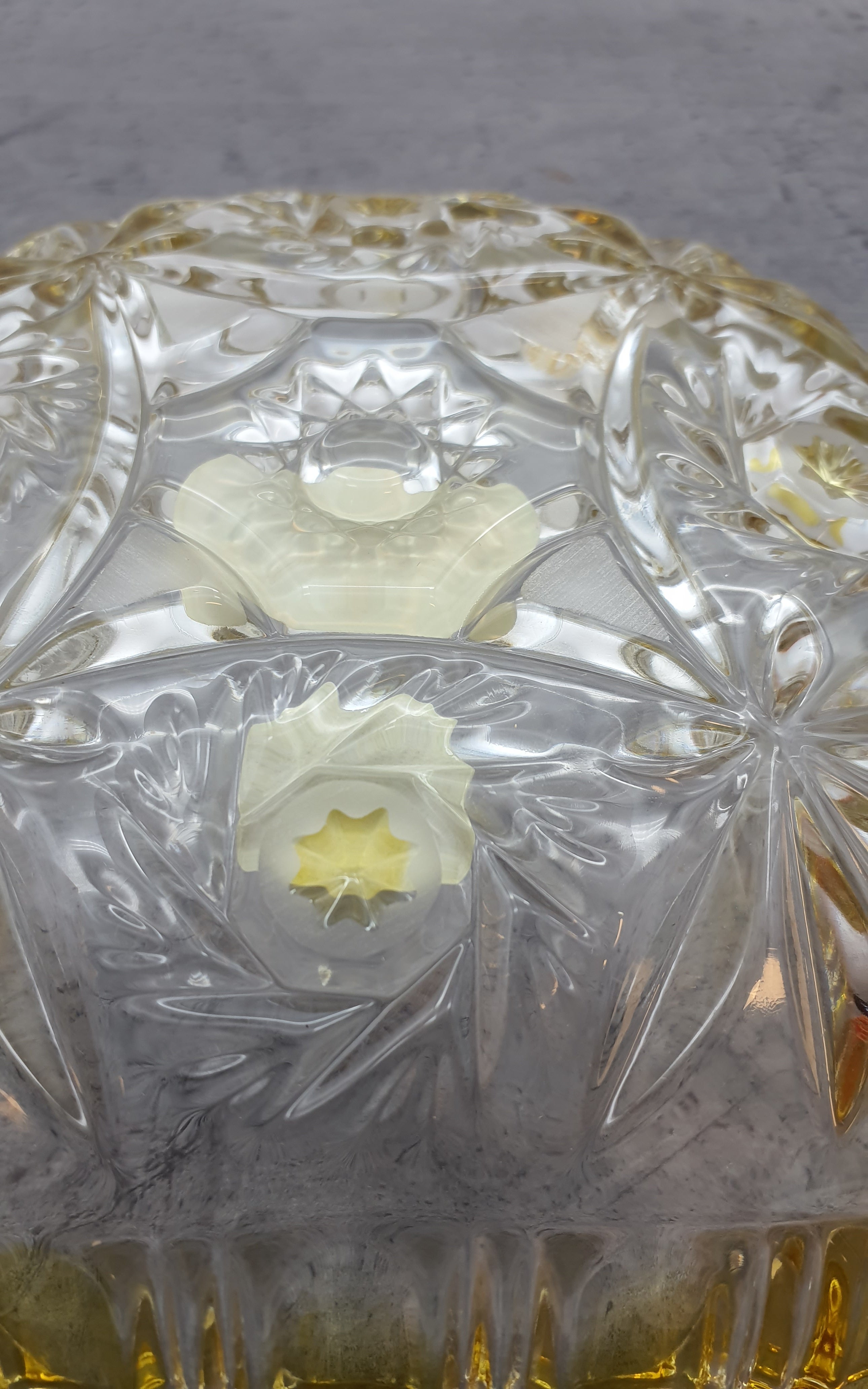 Walther Glas, Sevierplatte Obstschale Dessertschale gelber Stern, Walther Glas Kollektion