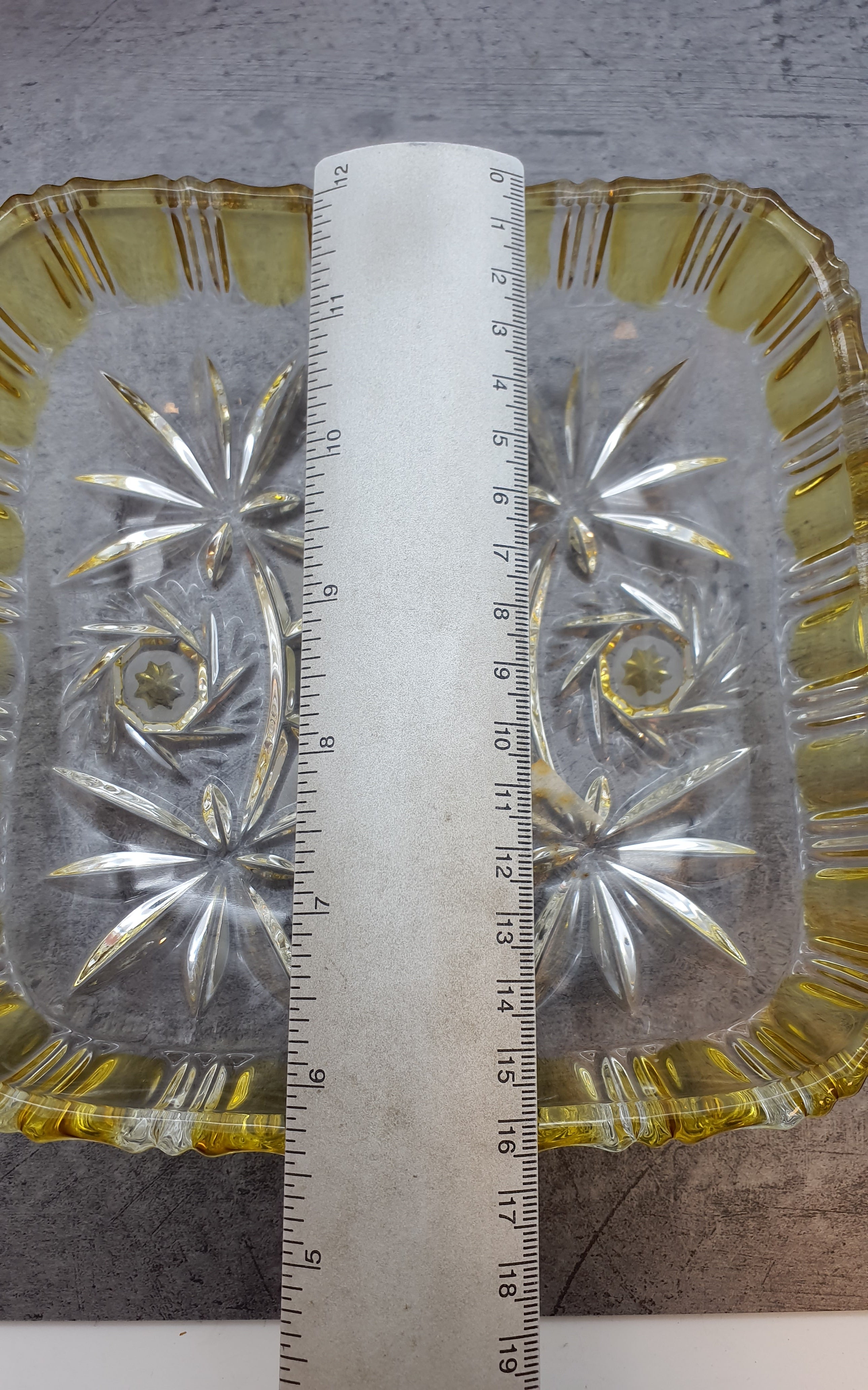 Walther Glas, Sevierplatte Obstschale Dessertschale gelber Stern, Walther Glas Kollektion