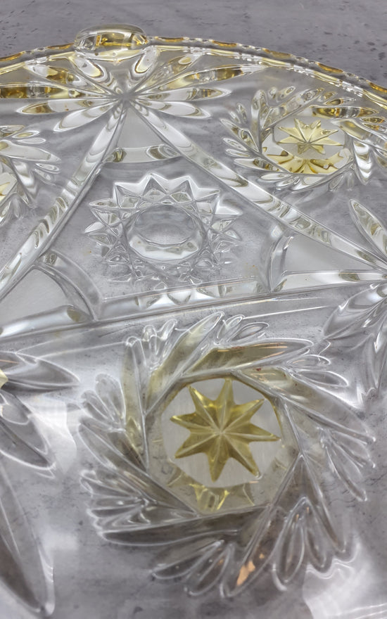 Bleikristall Schale, Alle Schönheit die Glas haben kann, Walther, Edel gelb m. Schliff