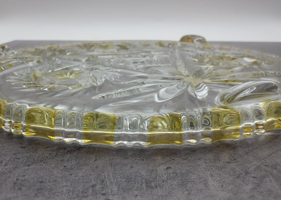 Bleikristall Schale, Alle Schönheit die Glas haben kann, Walther, Edel gelb m. Schliff