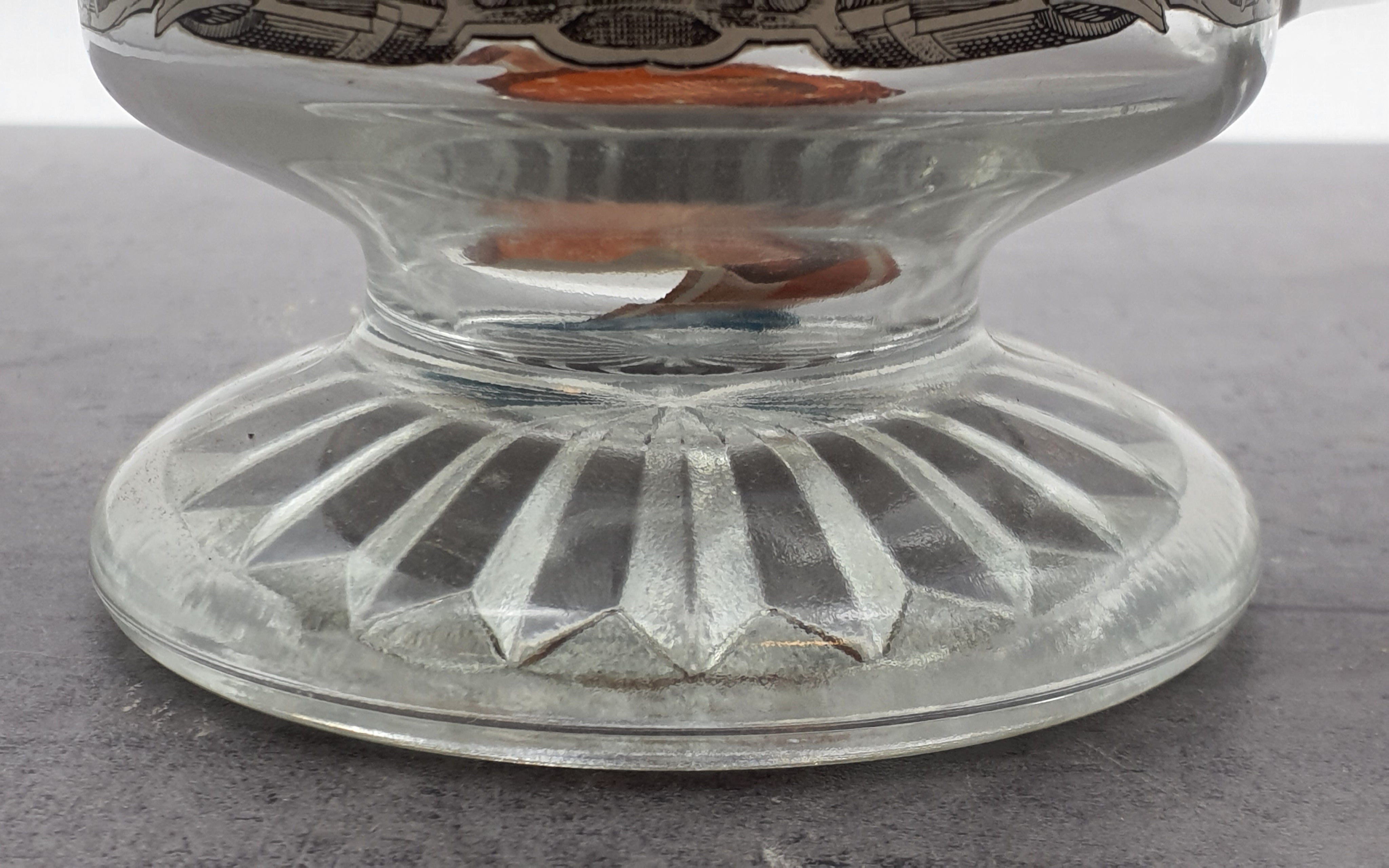 Bierkrug mit Deckel, Glaskrug Sammelkrug, Seidler für Sammler, BMF Zinn