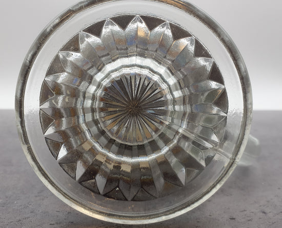 Bierkrug mit Deckel, Glaskrug Sammelkrug, Seidler für Sammler, BMF Zinn