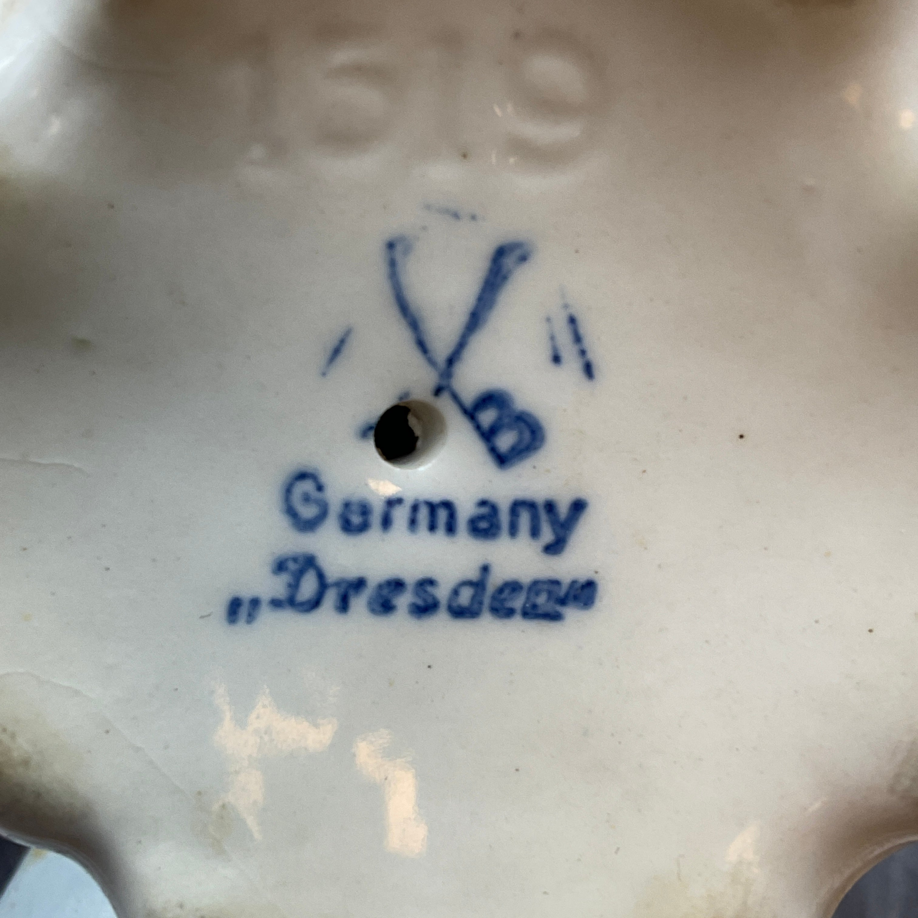 Rotkehlchen Vogel Dekoration Figur, Dresdner  Porzellan