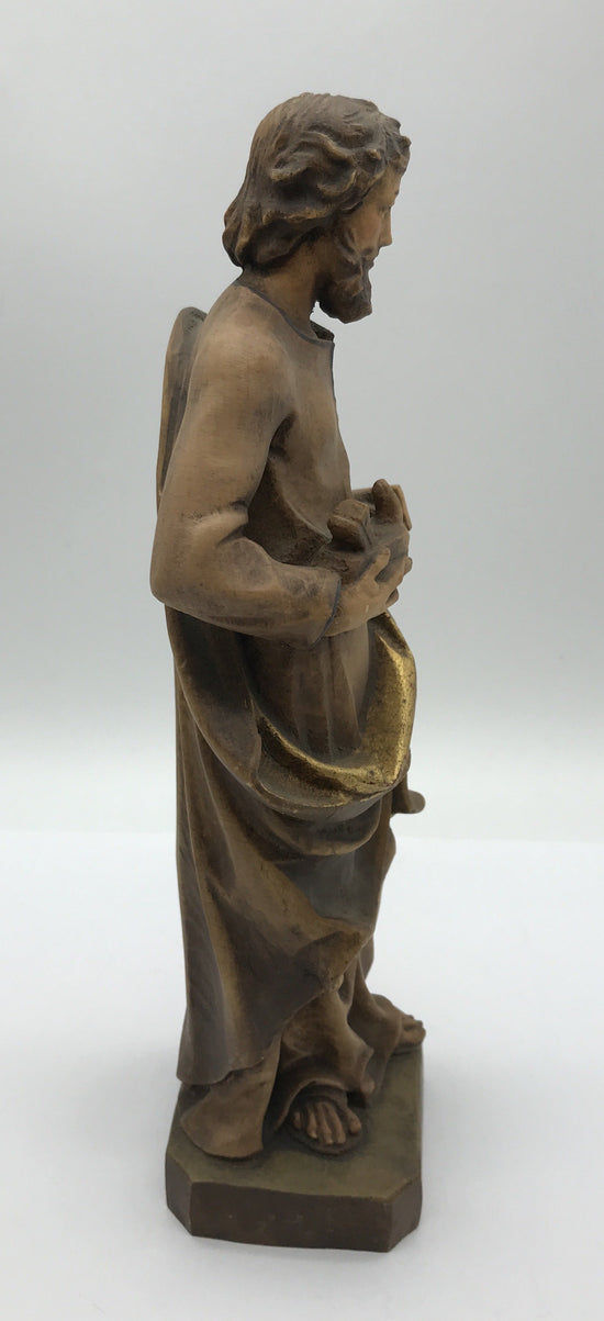 Josef als Handwerker mit Langsäge, Holzgeschnitzt, 30 cm hoch