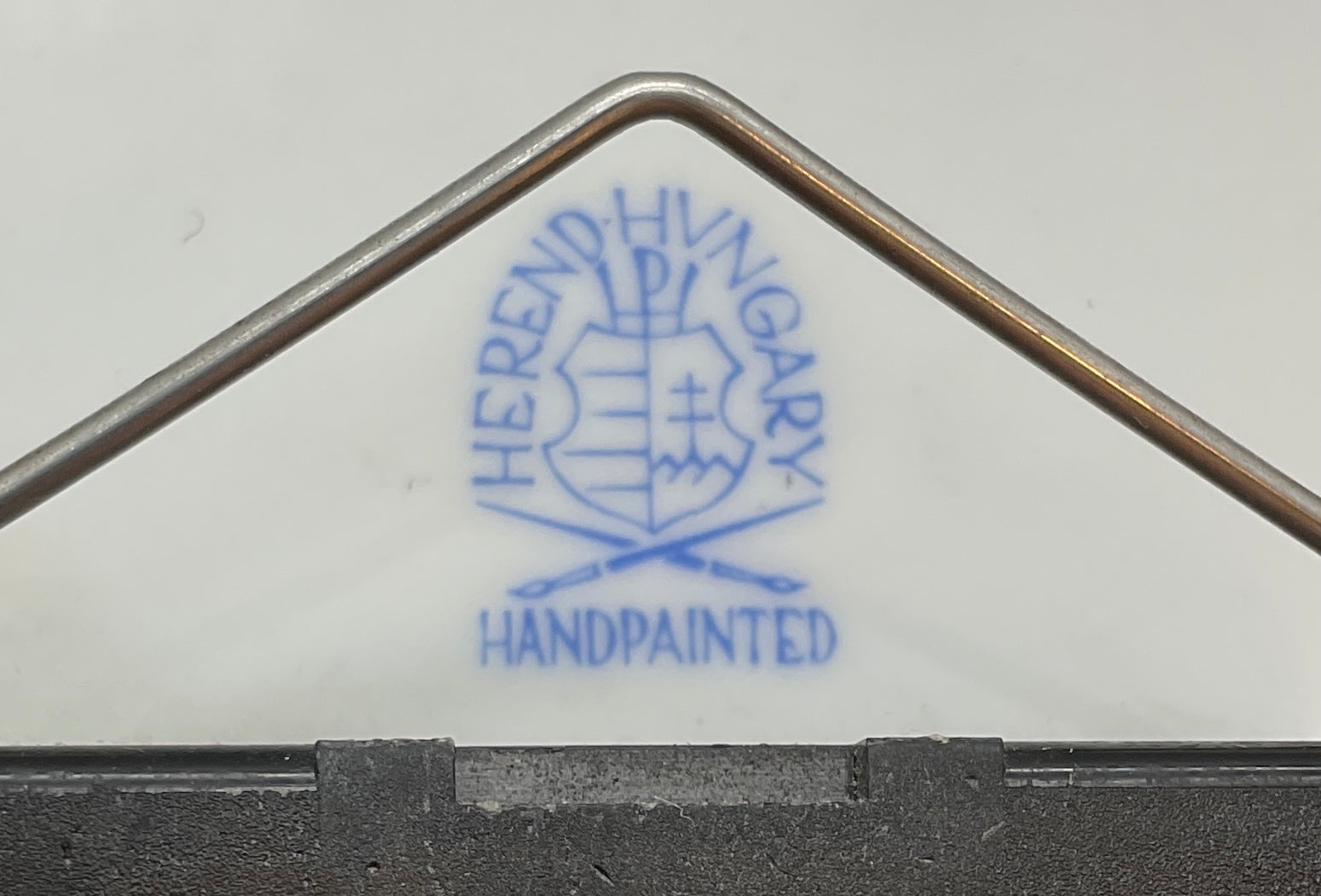 Porzellan Uhr, Herend Indisch Grün, Wanduhr Indian Basket Fleur des Indes