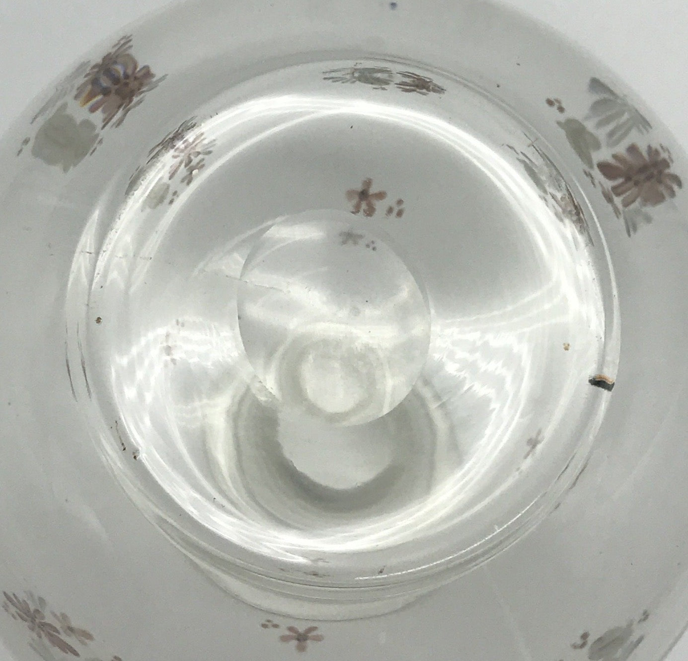 Glasvase Blumenvase Tischvase - Bauchvase mit Blumenmuster