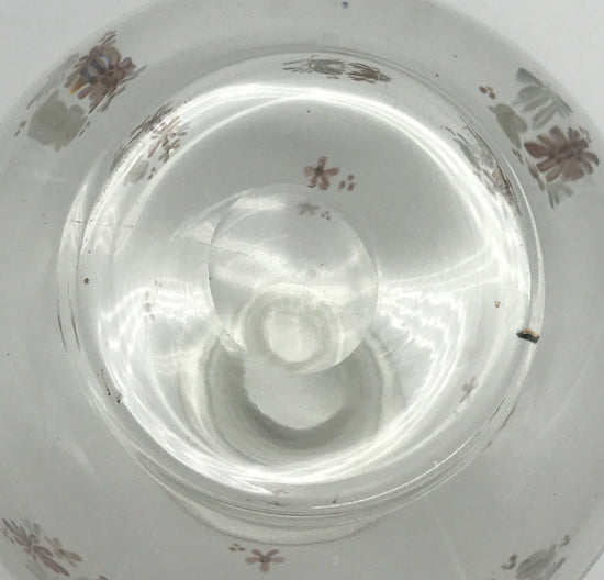 Glasvase Blumenvase Tischvase - Bauchvase mit Blumenmuster