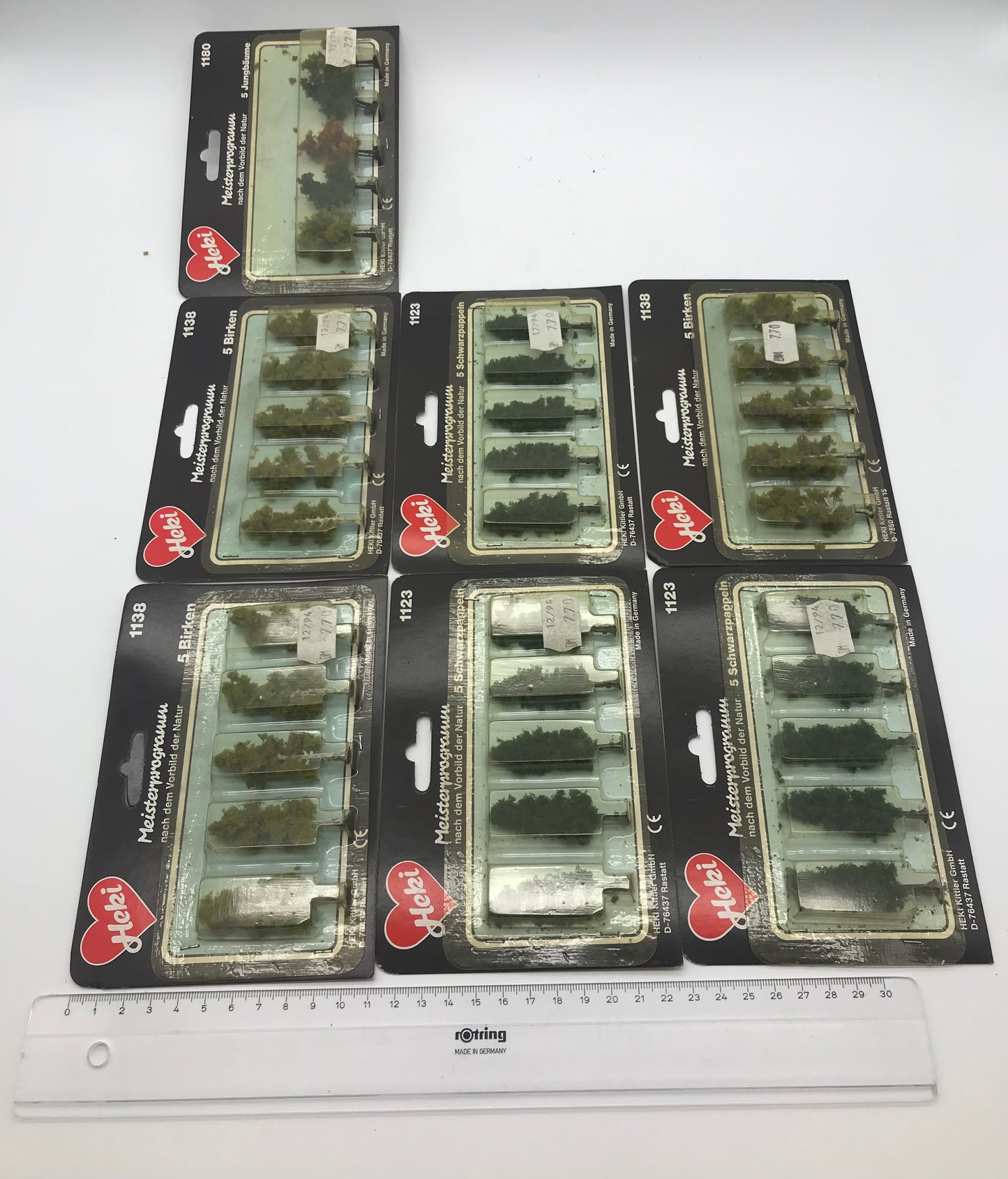 KONVOLUT Heki 3 x 1123, 1180 & 3x 1138 Bäume, Birken, etc.