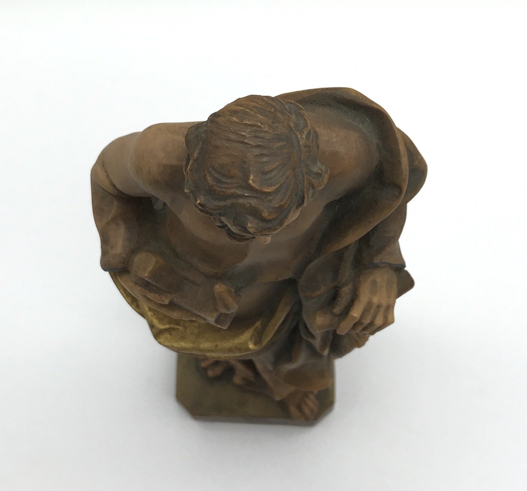 Josef als Handwerker mit Langsäge, Holzgeschnitzt, 30 cm hoch