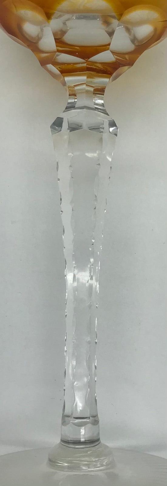 Kristall Weinglas Römer orange handgeschliffen, Echt Bleikristall