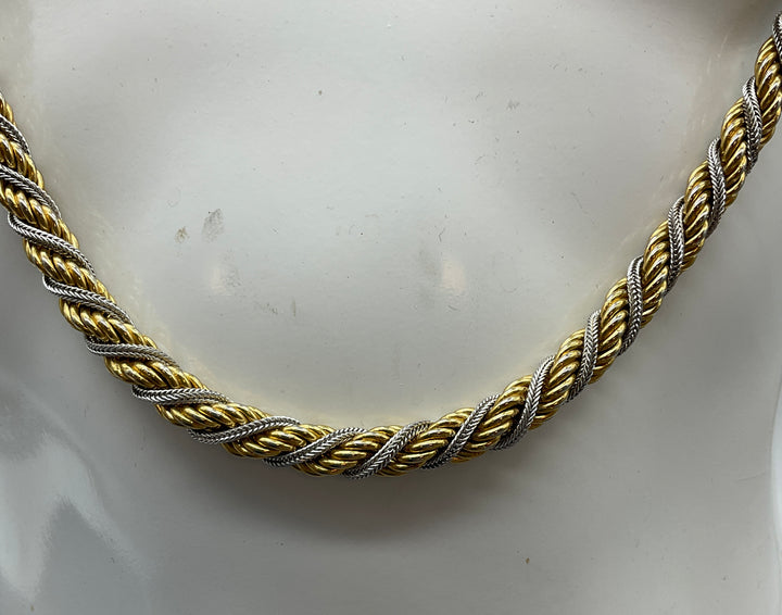 Statement Kette, Modeschmuck, silber und goldfarben,